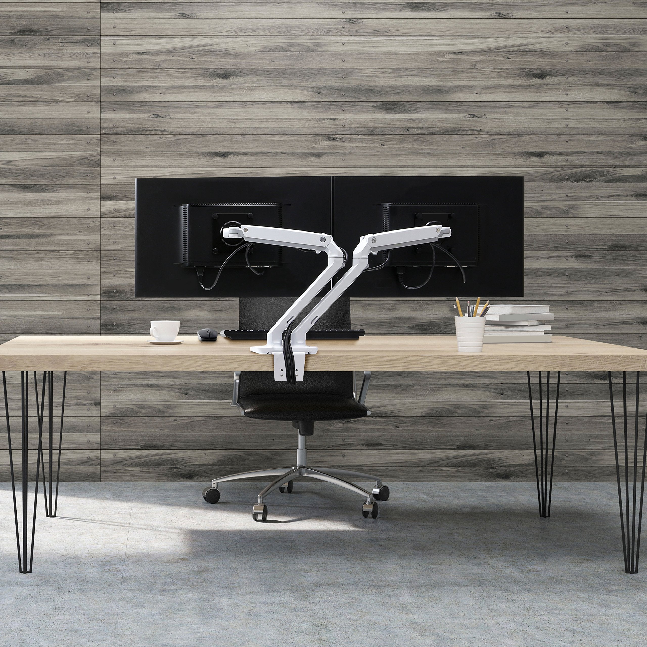 Ergotron � MXV Dual Monitor Arm, VESA Desk Mount � for 2 Monitors Up to 24 Inches, 7 to 20 lbs Each � White