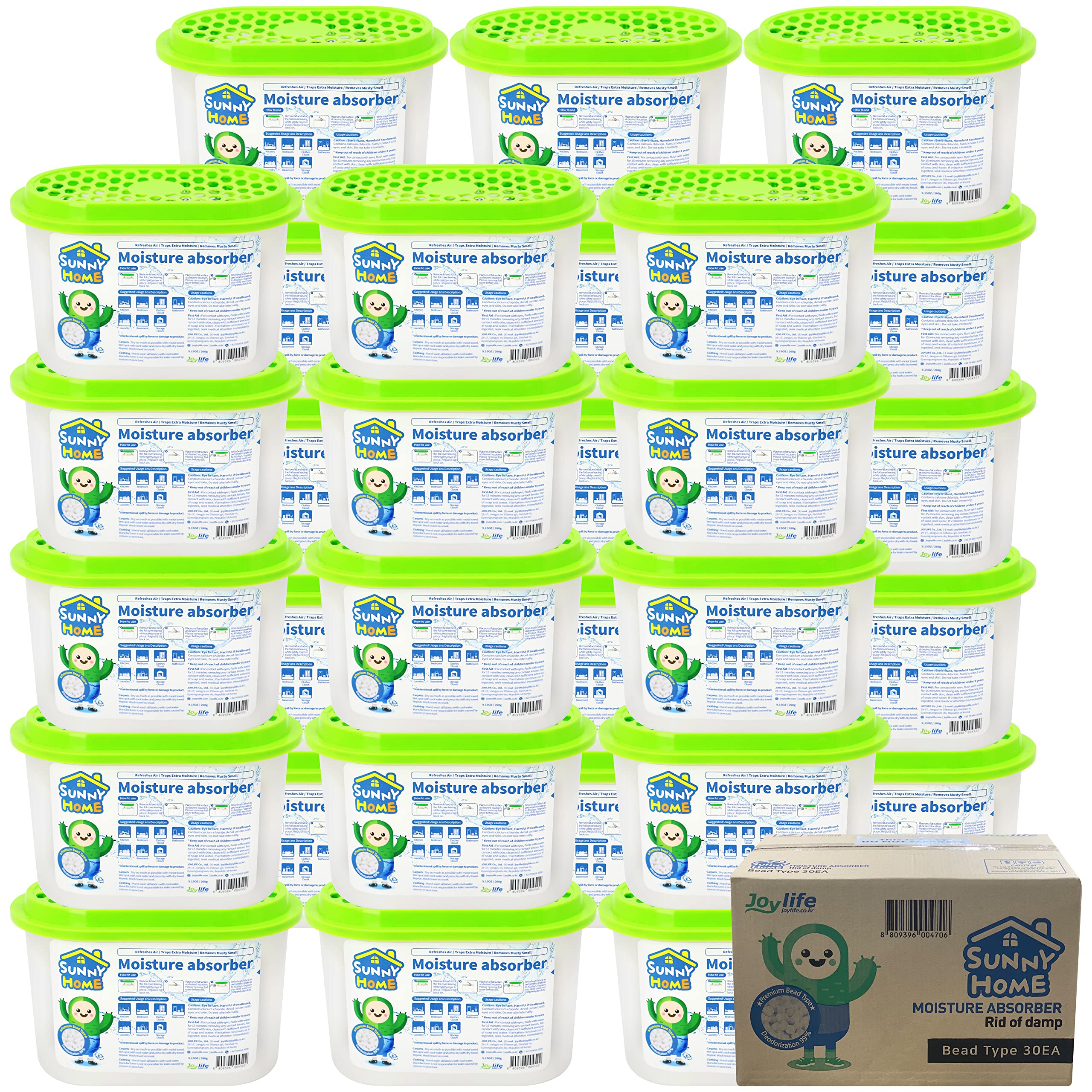 Sunny Home (30 Pack) 17.7Oz (Max Capa) Unscented For Home. Moisture Absorbers, Odor Eliminator, Dehumidifier, And Deodorizer For