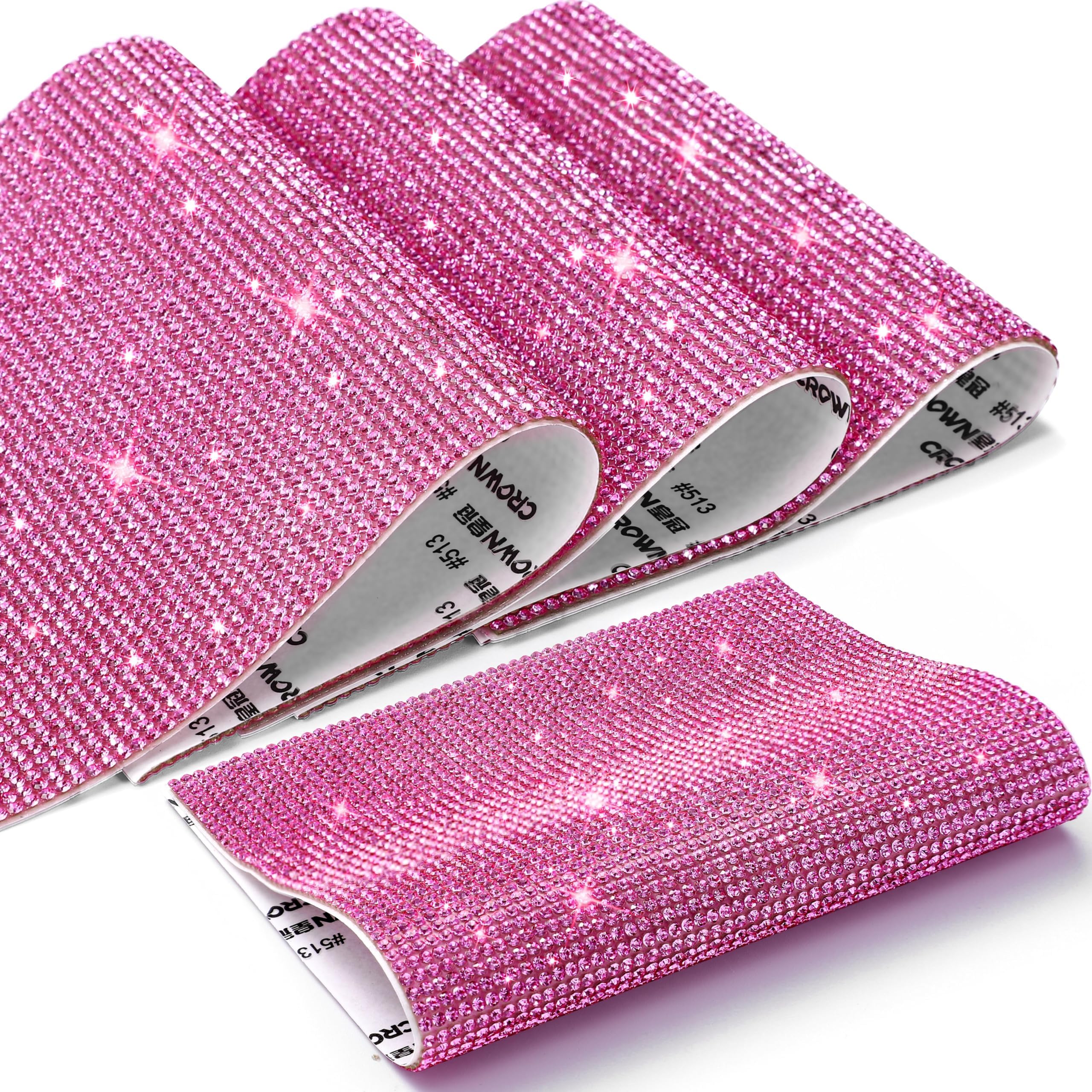 Facmogu 3Pcs Glitter Rhinestone Stickers For Mic Diy, Microphone Handle Cover Stickers, Bling Rhinestone Sheets Self Adhesive Sp