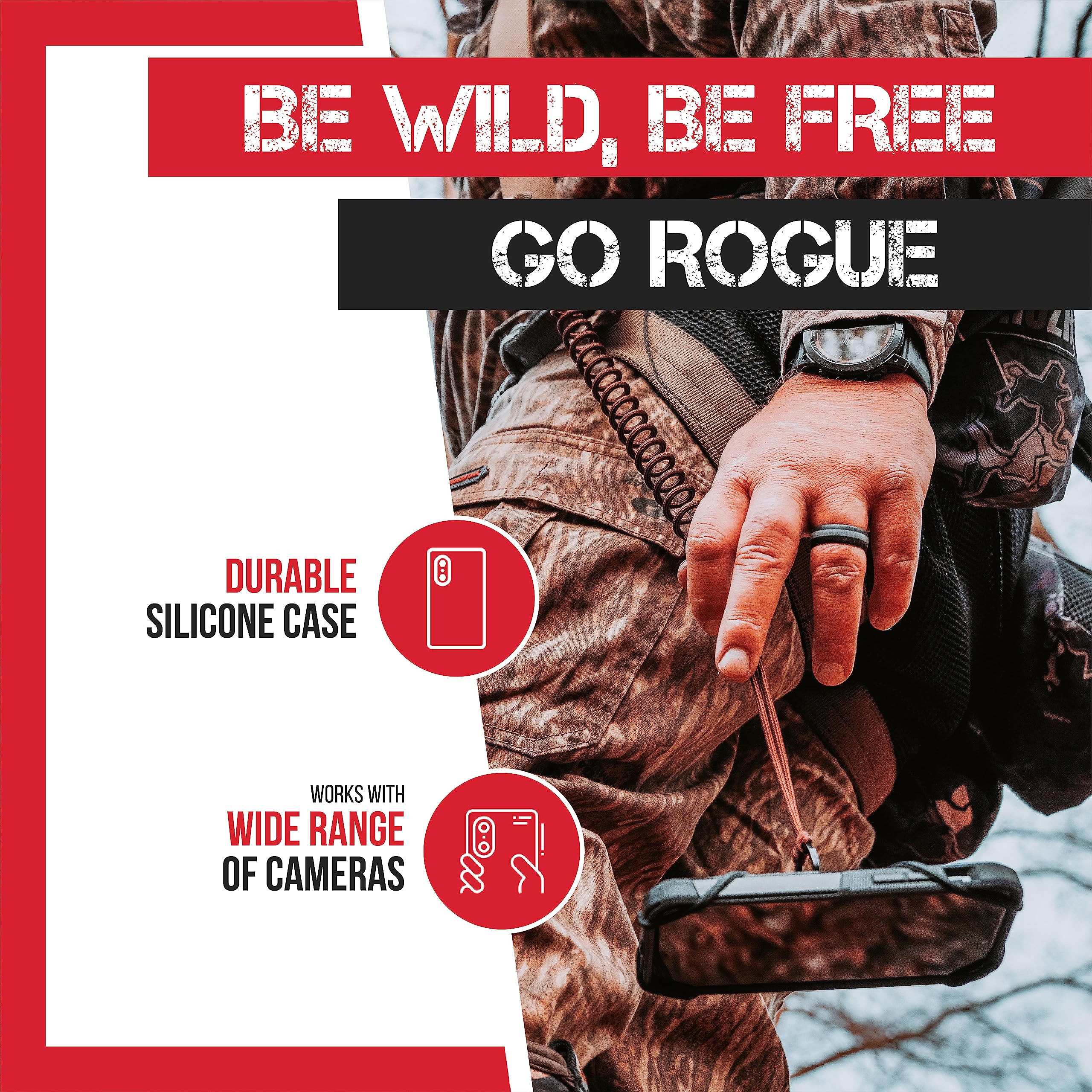 Rogue Fishing Co. The Protector Phone Tether | Use As Cell Phone Lanyard Or Hiking/Boating/Kayak Tether | Phone Leash Ensures Yo