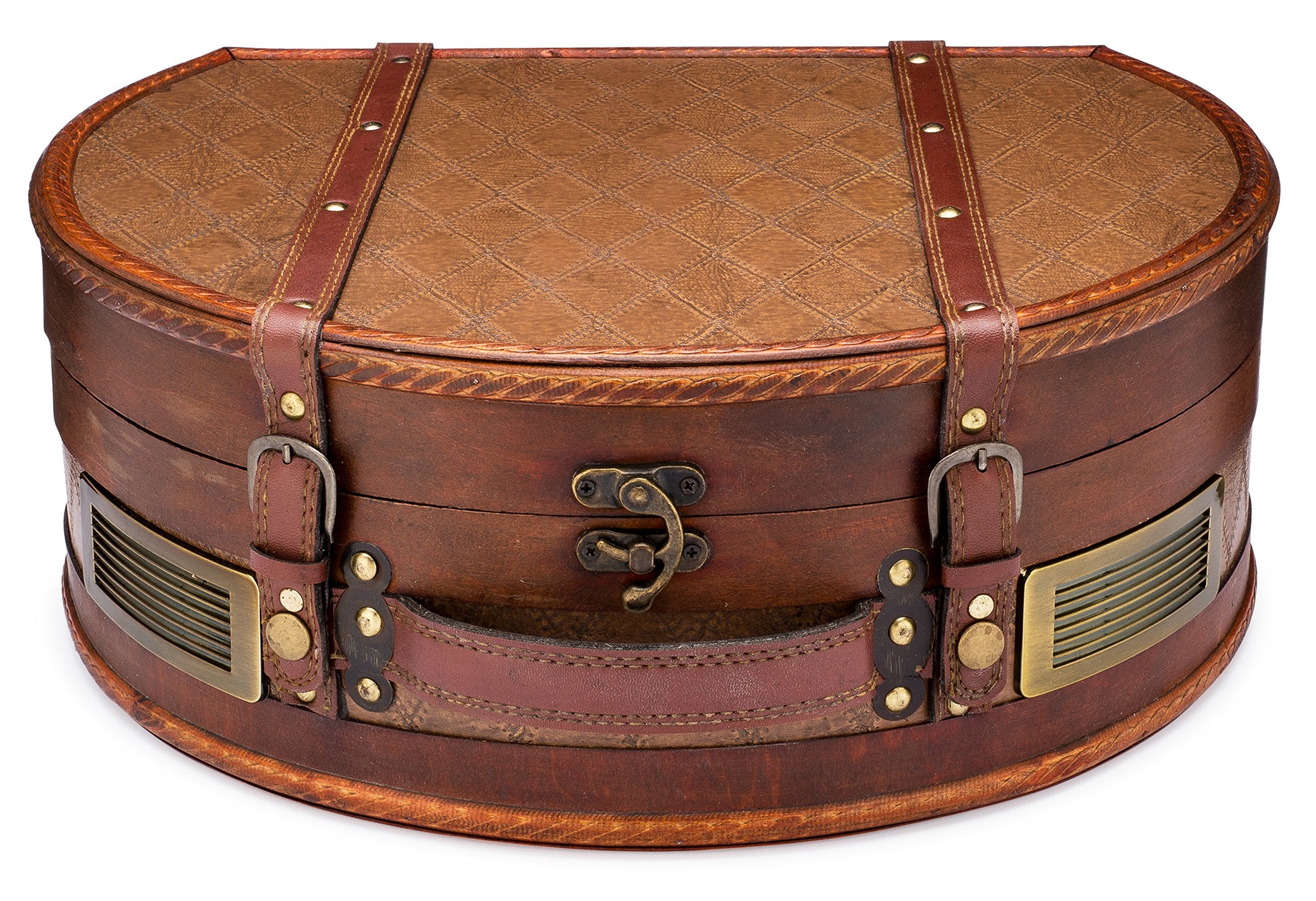 Clearclick Vintage Suitcase Turntable With Bluetooth & Usb   Classic Wooden Retro Style