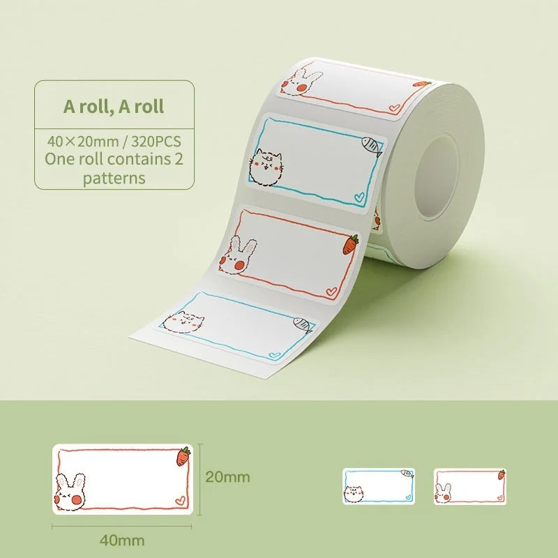 Niimbot 1Roll B1 White Sticker Waterproof Paper Adhesive Label White Anti-Oil For B1 B21 Mini Portable Thermal Printer Tape