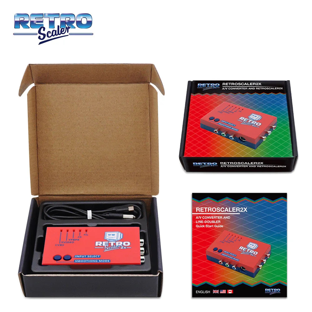 RetroScaler2x Composite SV YPBPR to HDMI Upscaler Video Audio Converter For PS2 N64 NGC Dreamcast Saturn MD1 MD2 Game Consoles