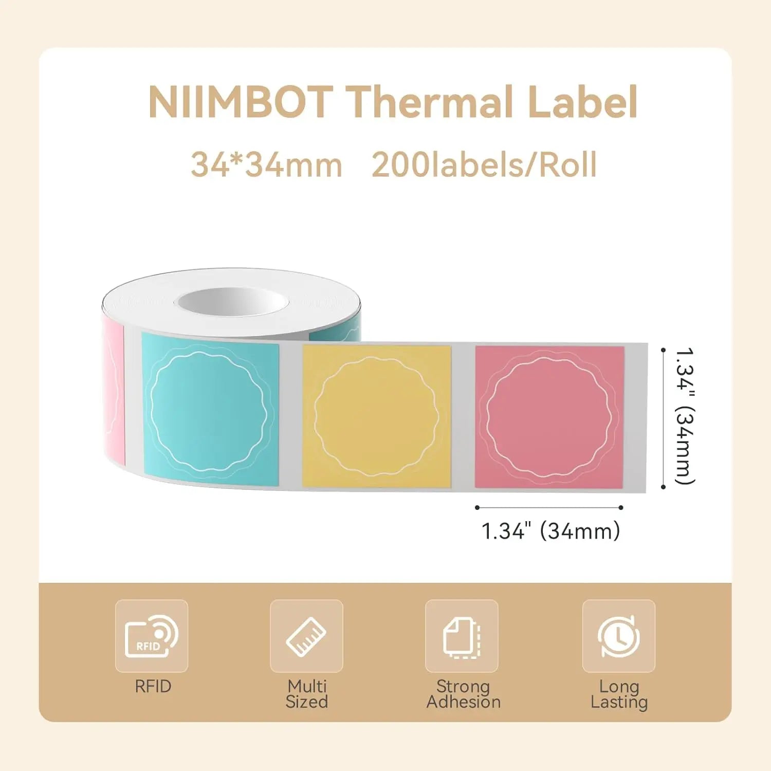Niimbot 1Roll B1 White Sticker Waterproof Paper Adhesive Label White Anti-Oil For B1 B21 Mini Portable Thermal Printer Tape