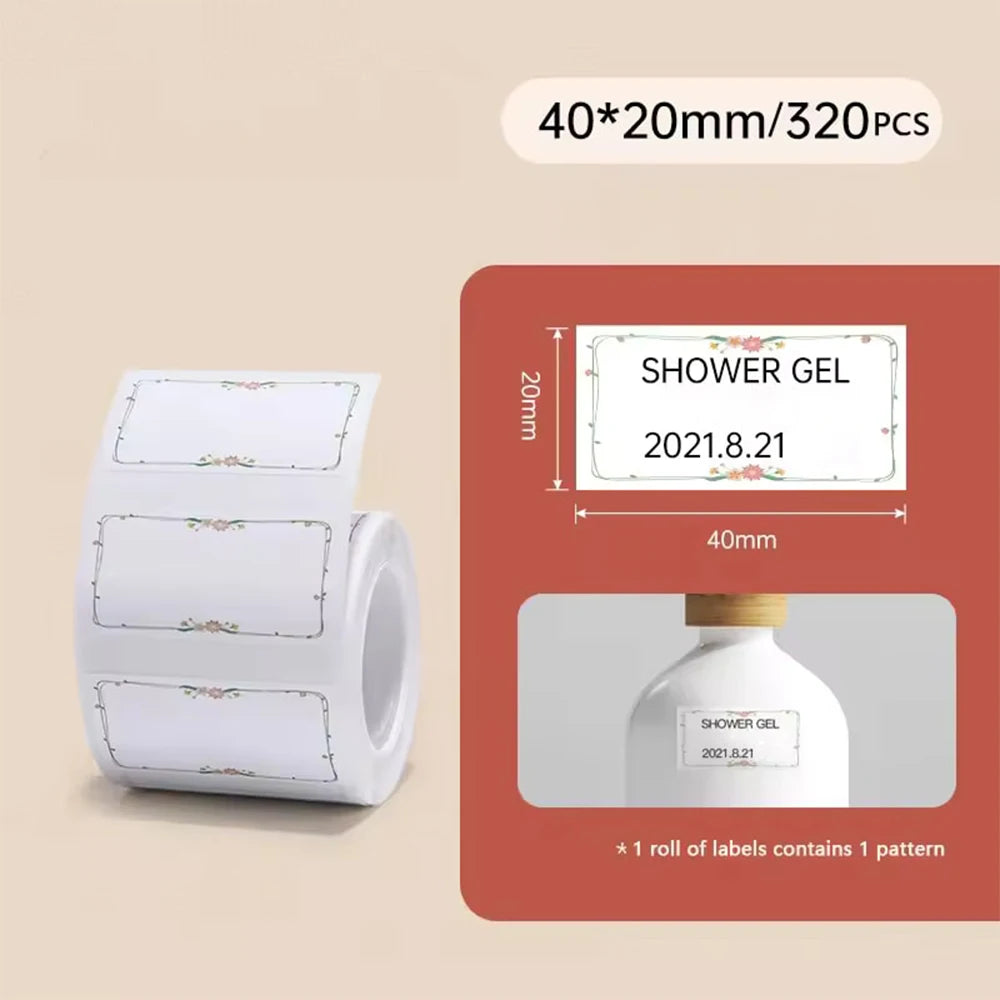 Niimbot 1Roll B1 White Sticker Waterproof Paper Adhesive Label White Anti-Oil For B1 B21 Mini Portable Thermal Printer Tape