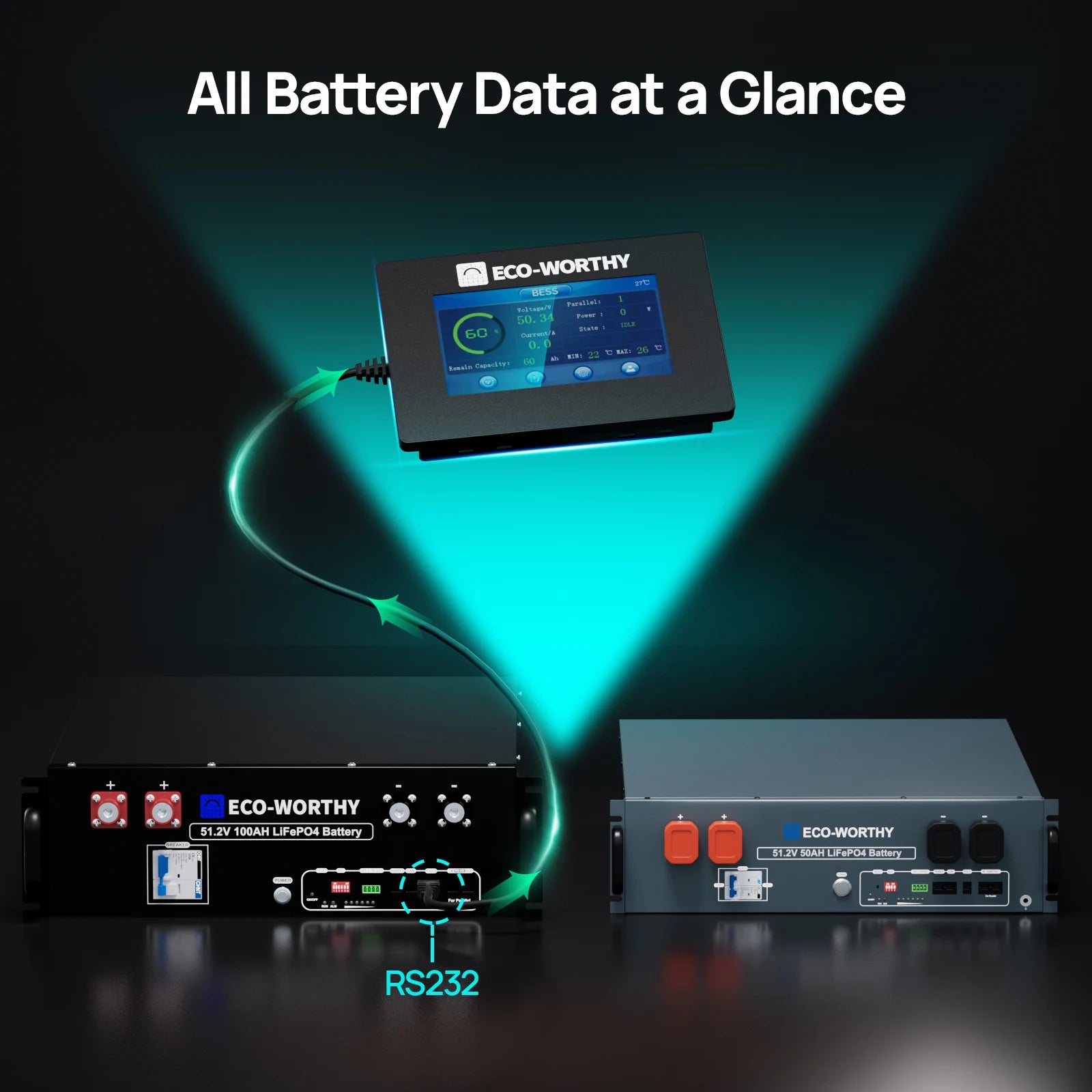 ECO-WORTHY ESM100 Battery Monitor for Cubix Series and Wall-Mount Batteries