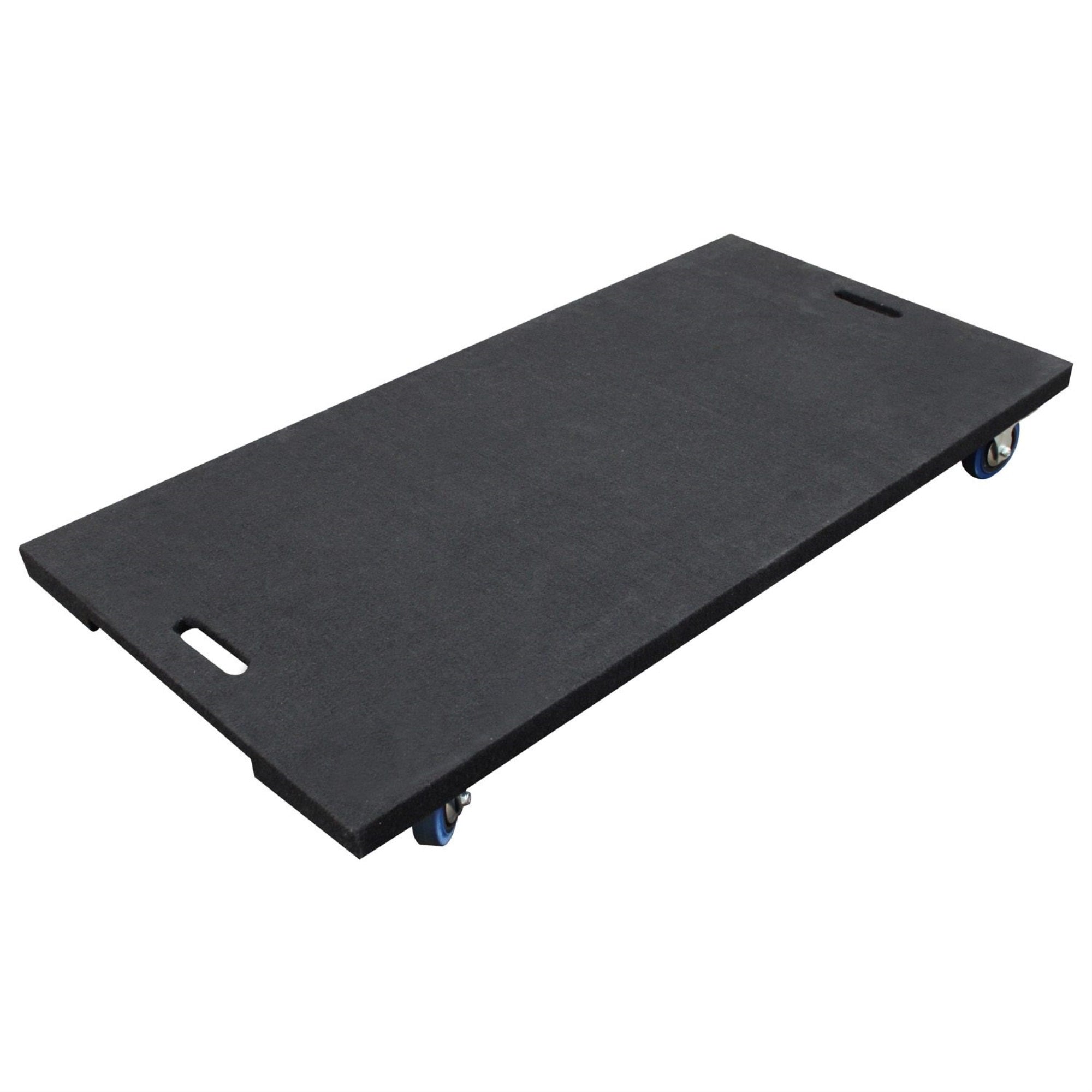 CARPETED DOLLY PLATE (4) 4 inch SWIVEL CASTERS WITH 2 FRONT BRAKES, 24 inch x 48 inch PRO SERIES