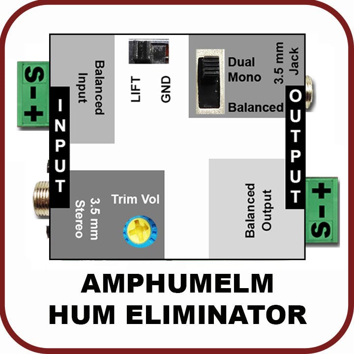 Hum eliminator for OWI amplified speakers
