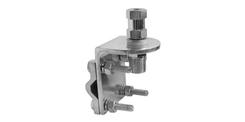 ACCESSORIES UNLIMITED  3 WAY ALUMINUM MIRROR MOUNT WITH 3/8 inch X 24 inch STUD & SO239 CONNECTION
