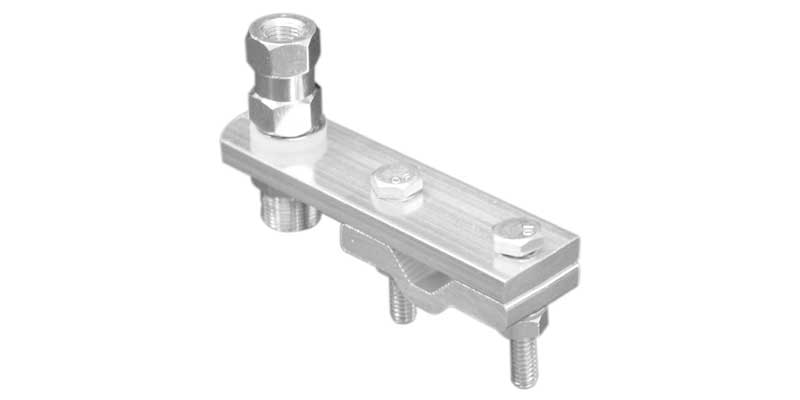 ACCESSORIES UNLIMITED  HORIZONTAL ALUMINUM MIRROR MOUNT WITH 3/8 inch X 24 inch STUD &  SO239 CONNECTION
