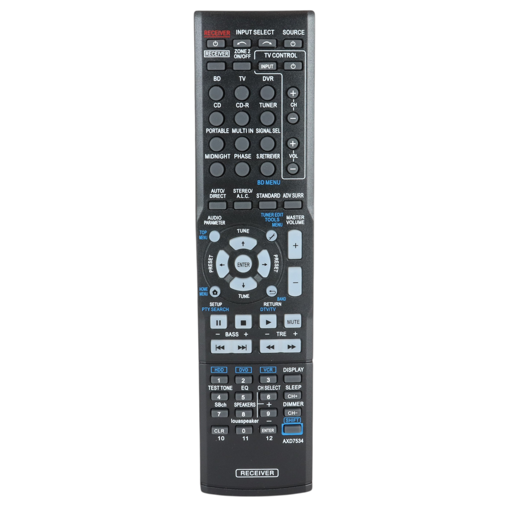Anderic AXD7534 For Pioneer A/V Receiver Remote Control [AXD7534]