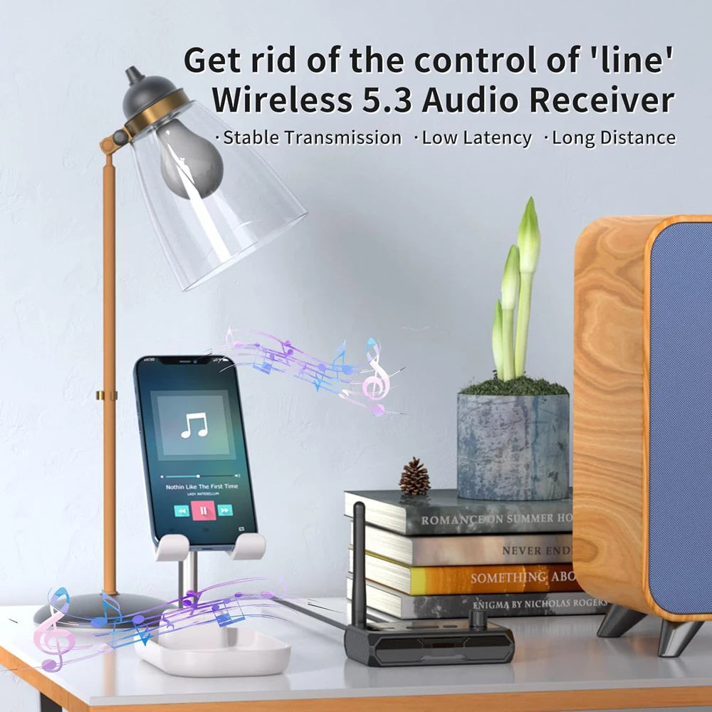 Bluetooth 5.3 Audio Receiver HiFi Wireless Stereo Adapter With RCA AUX Optical USB For Home Stereo Speaker TV Car Audio
