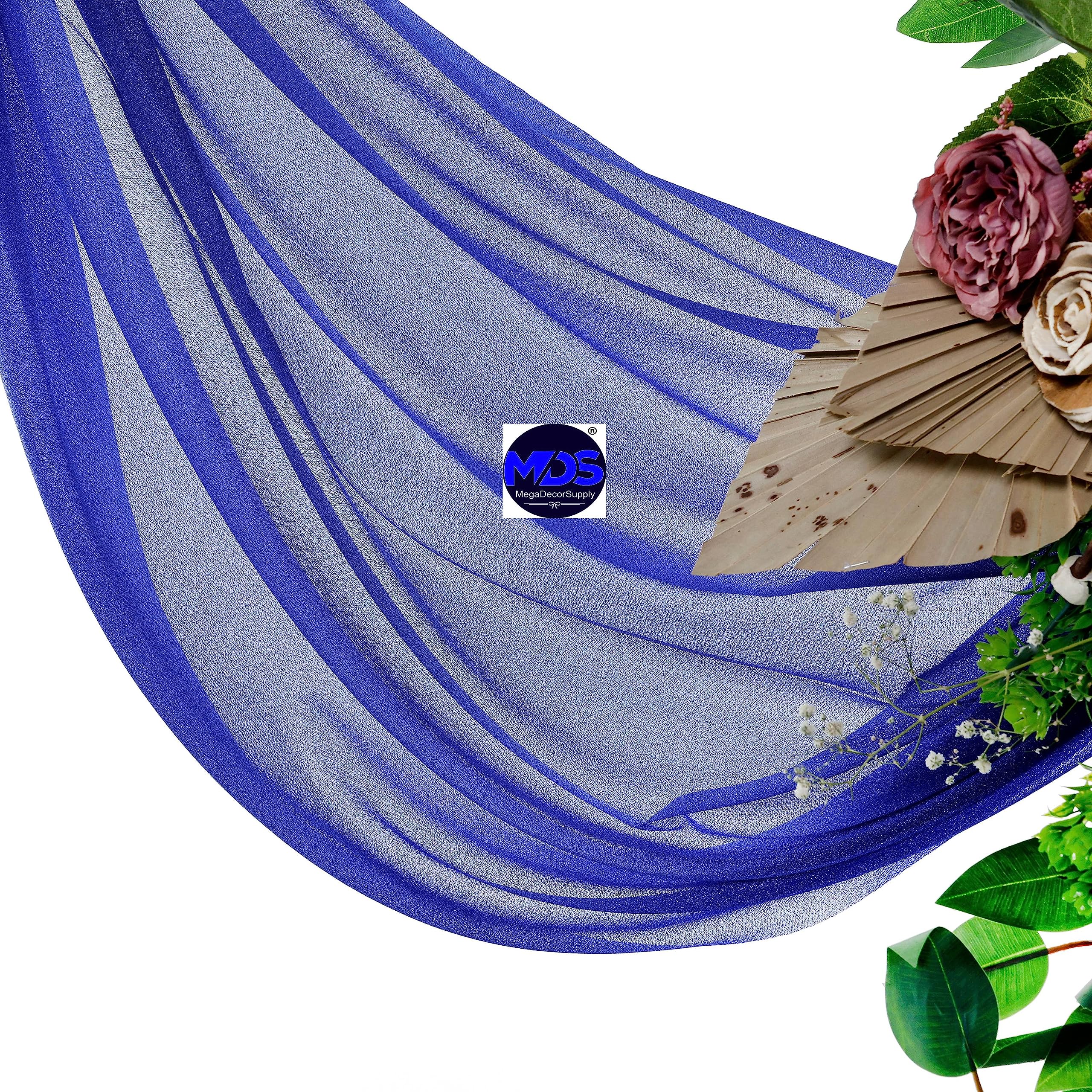 Mds Pack Of 2 Panels (30 Width X 40Ft Long) Wedding Arch Draping Fabric Sheer Chiffon Arbor Canopy Drapery For Wedding Ceremony