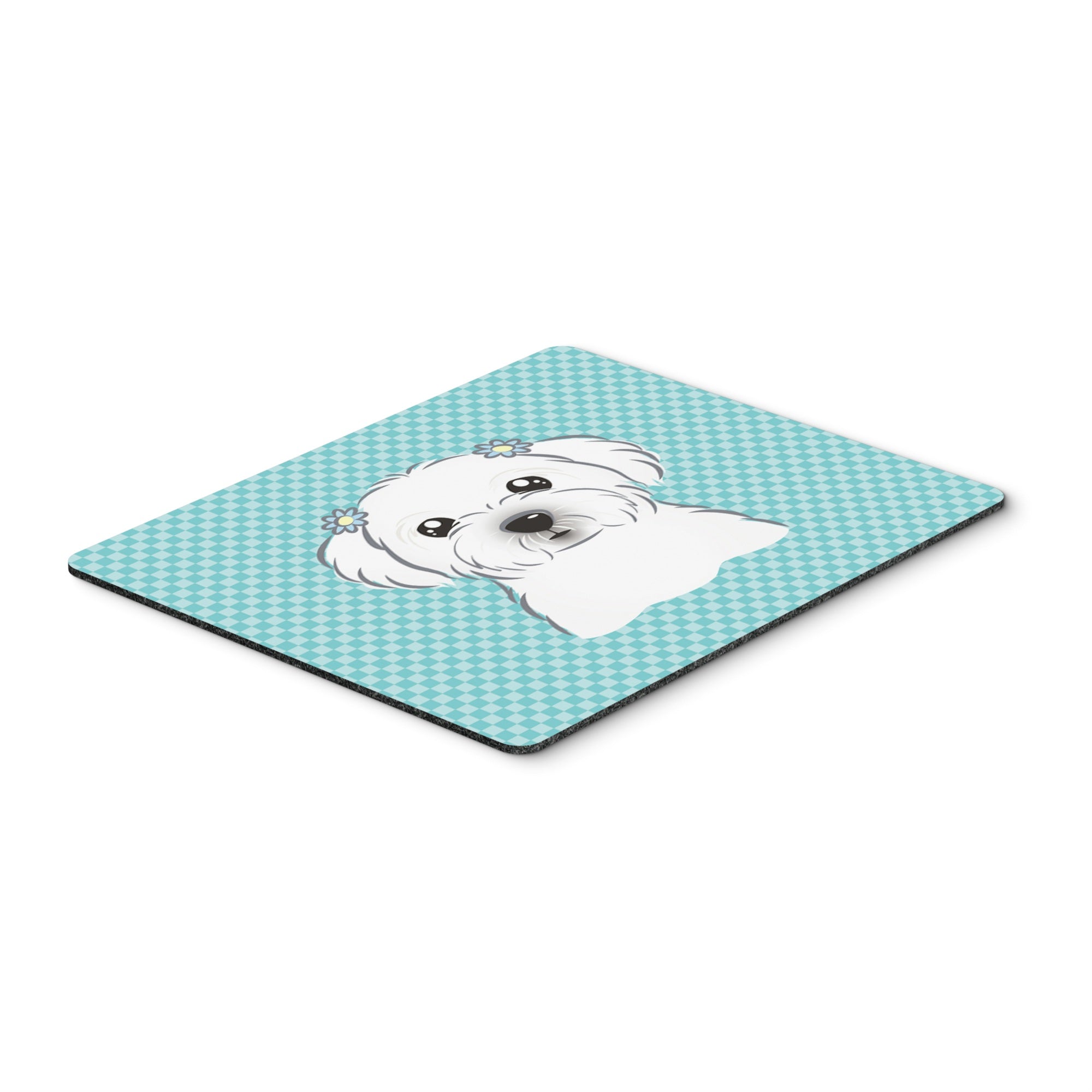 Carolines Treasures Checkerboard Blue Maltese Mouse Pad/Hot Pad/Trivet (BB1146MP)