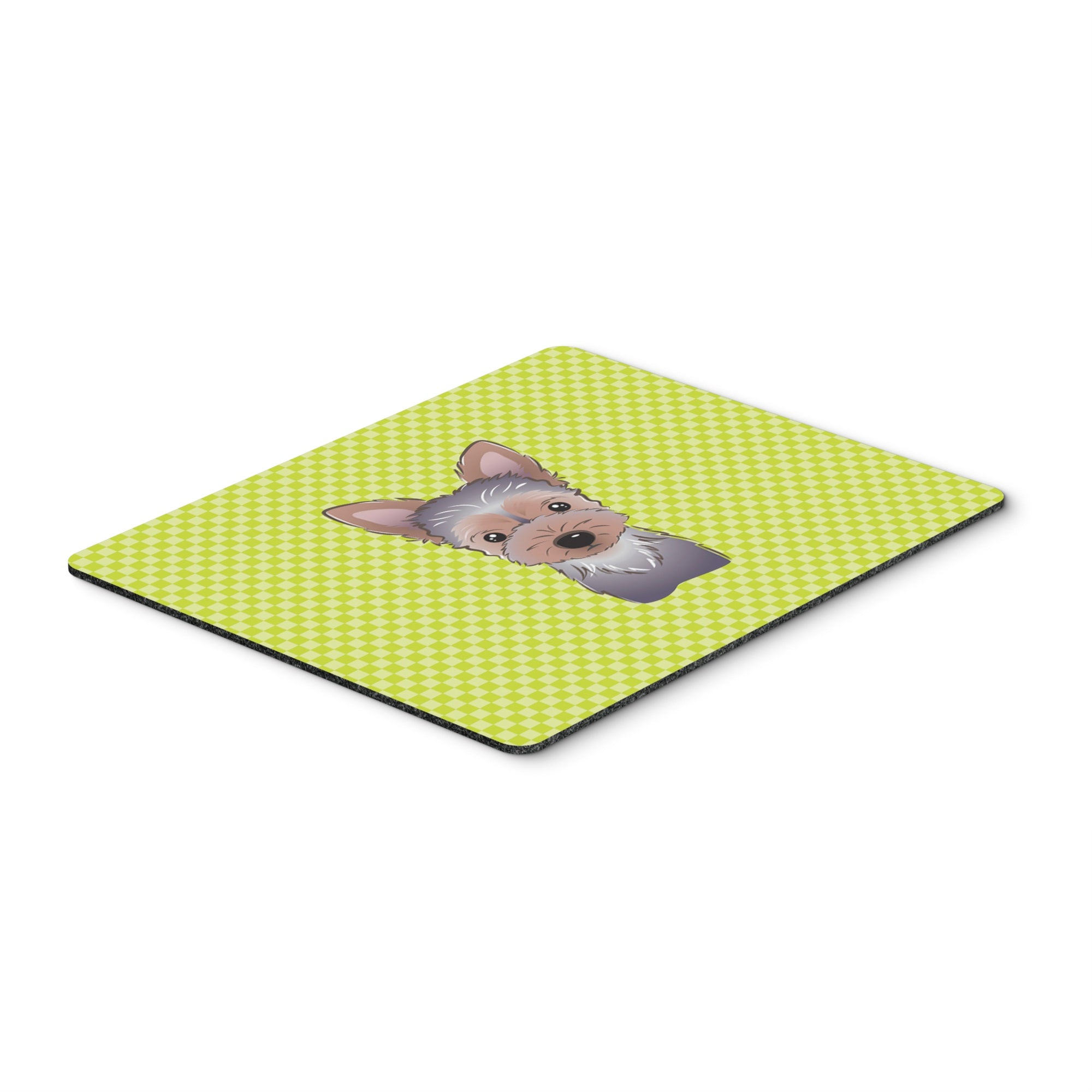 Carolines Treasures Checkerboard Lime Green Yorkie Puppy Mouse Pad/Hot Pad/Trivet (BB1294MP)