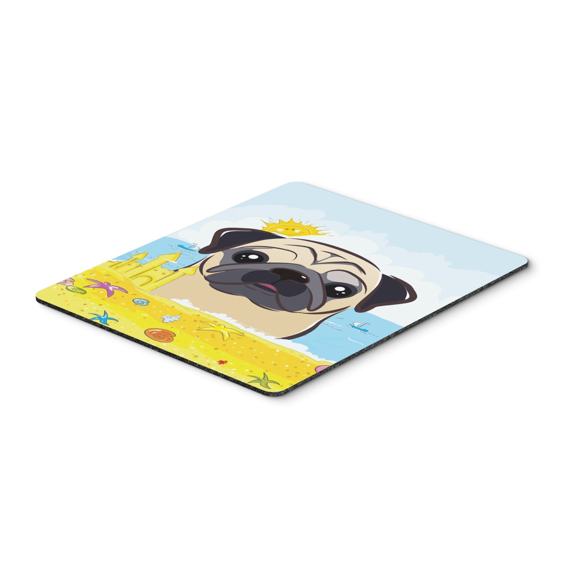 'Caroline'S Treasures Fawn Pug Summer Beach Mouse Pad, Hot Pad Or Trivet, Multicolor (Bb2130Mp)''