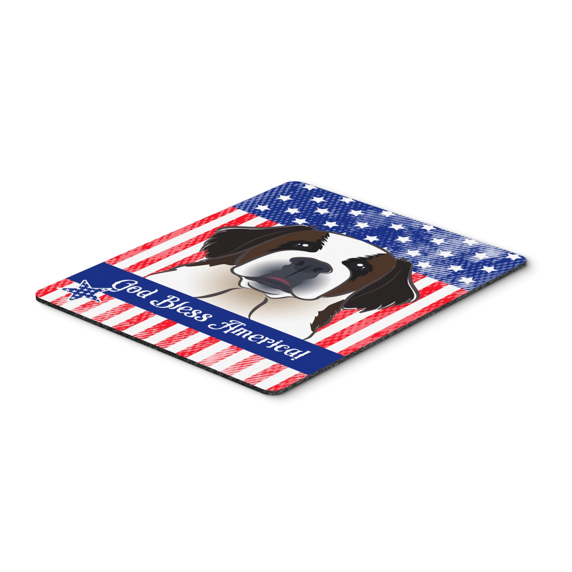 'Caroline'S Treasures God Bless American Flag With Saint Bernard Mouse/Hot Pad Or Trivet, Multicolor (Bb2176Mp)''