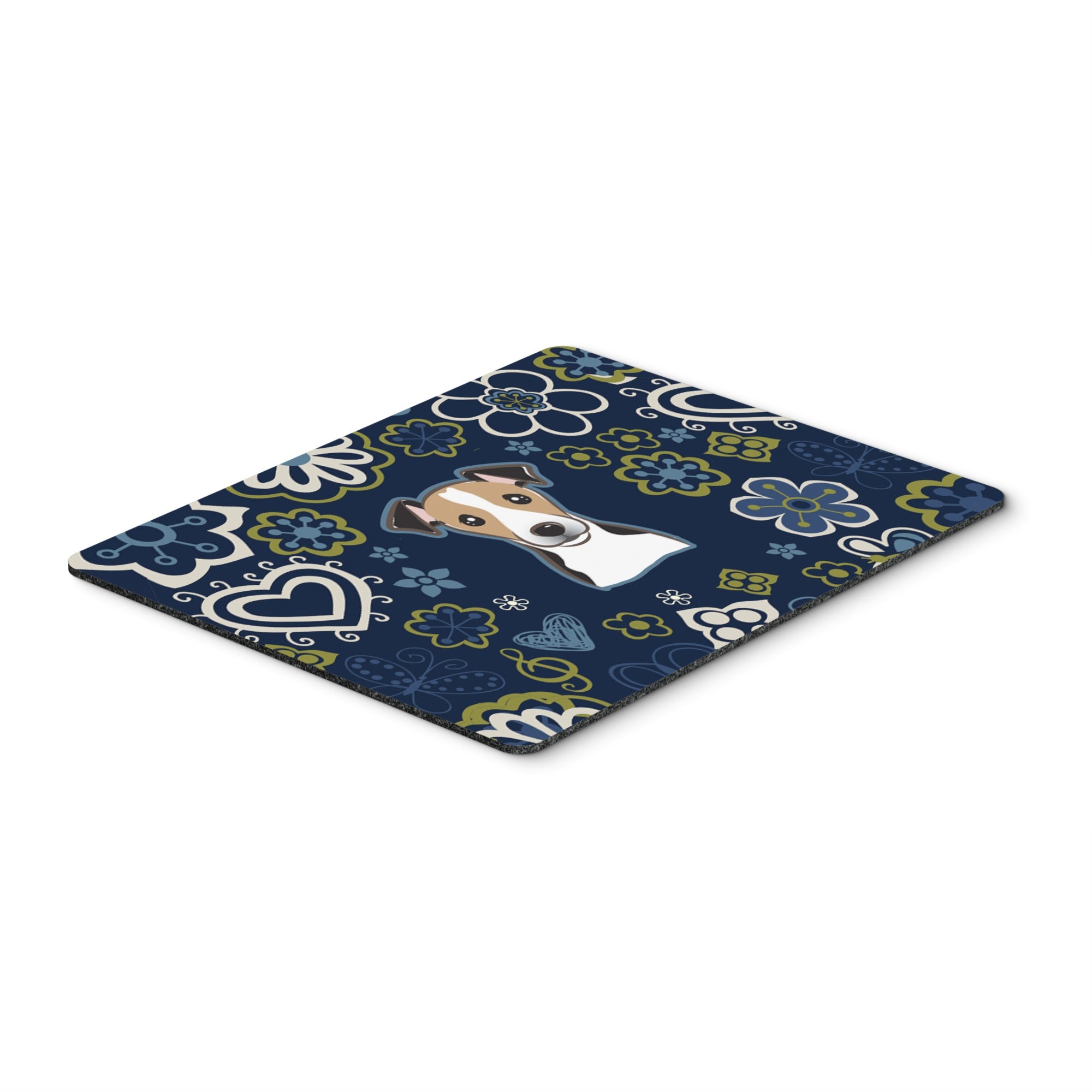  inchBlue Flowers Jack Russell Terrier Mouse Pad, Hot Pad or Trivet inch