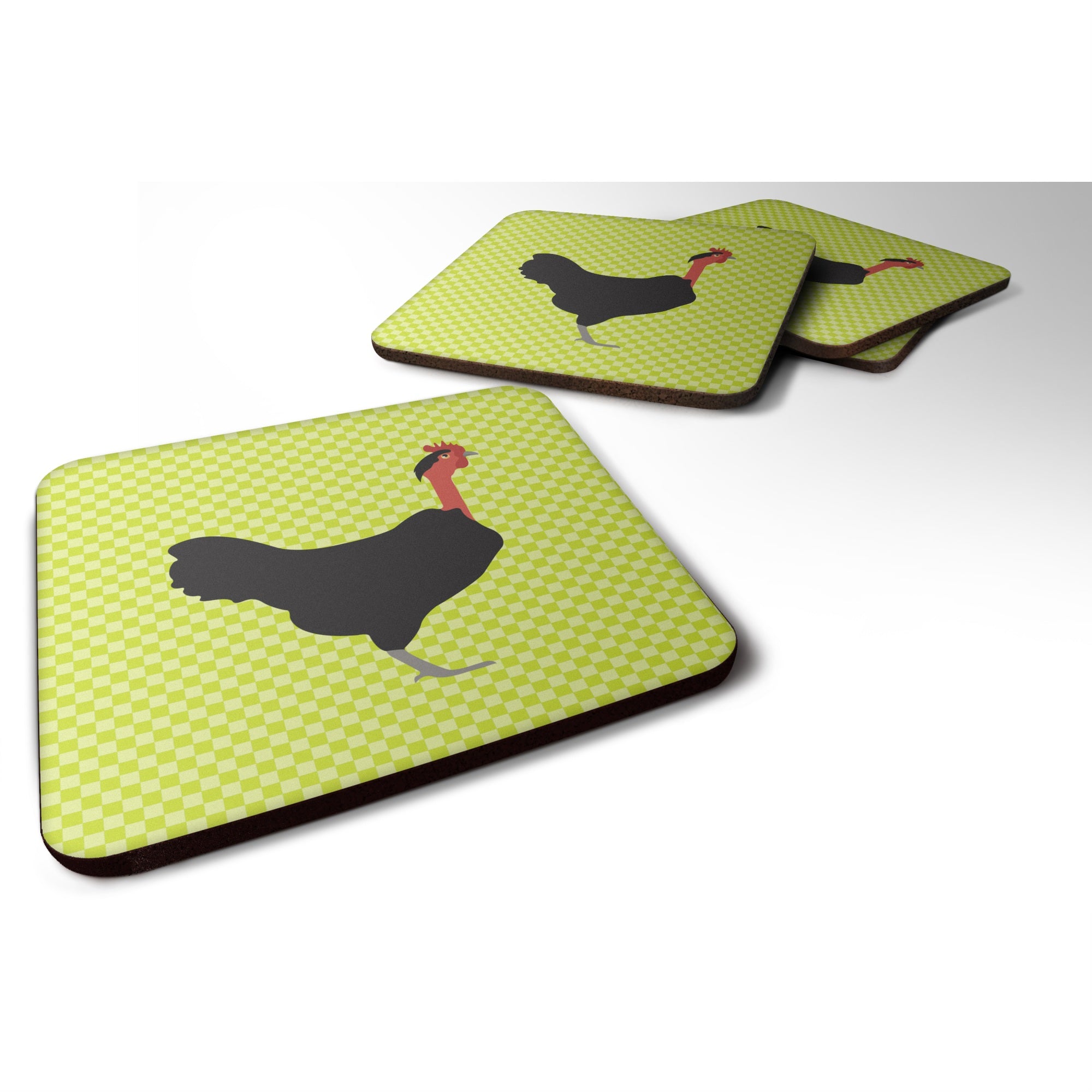 'Caroline'S Treasures Naked Neck Chicken Green Decorative Coasters, 3.5, Multicolor''