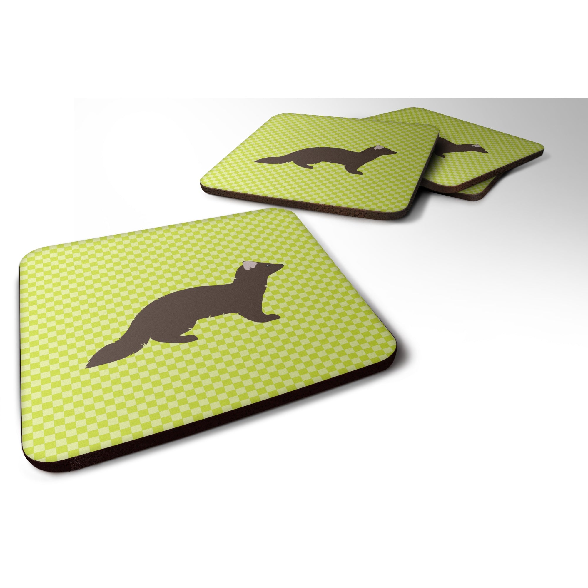 'Caroline'S Treasures Sable Marten Green Decorative Coasters, 3.5'''', Multicolor''