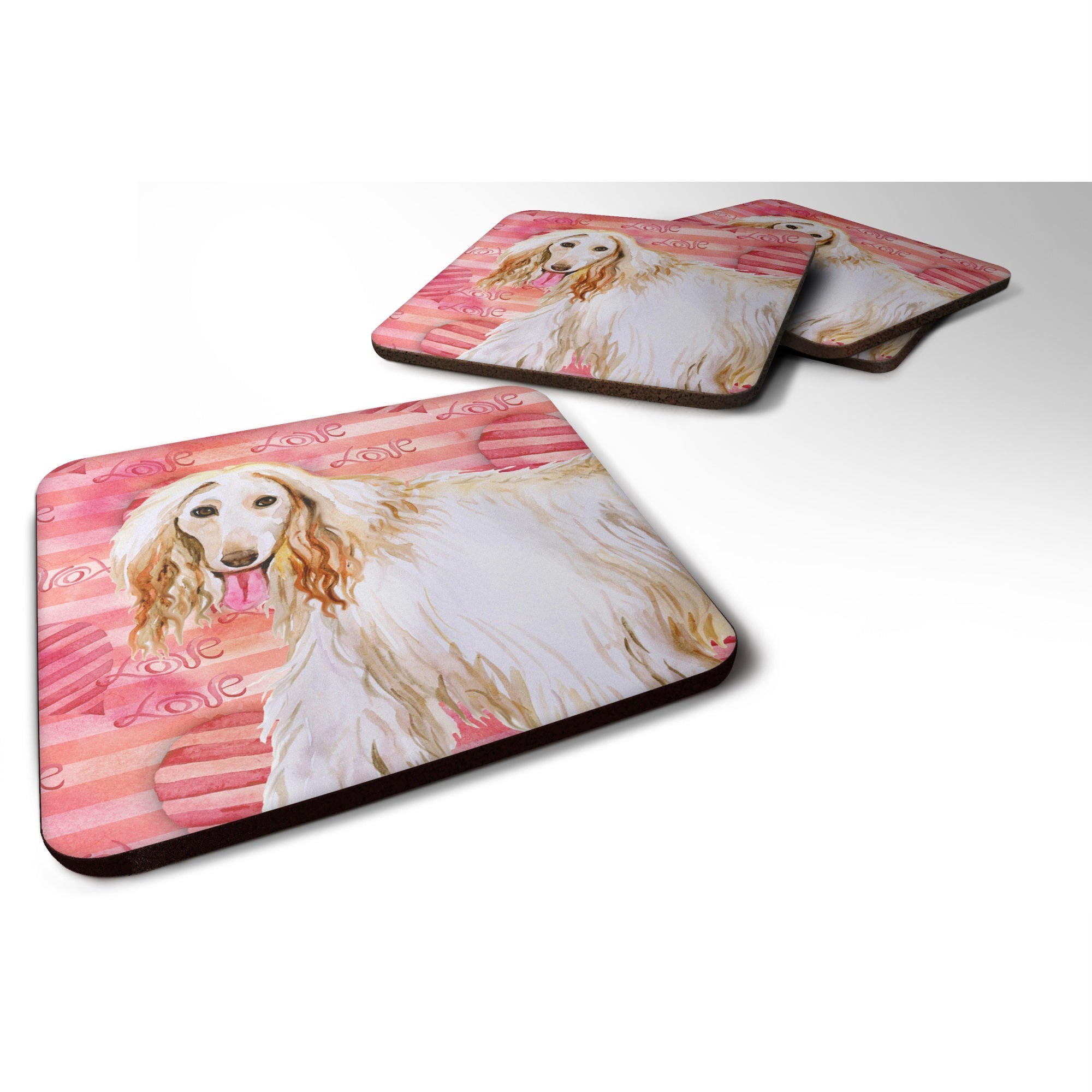 'Caroline'S Treasures Afghan Hound Love Decorative Coasters, Multicolor''