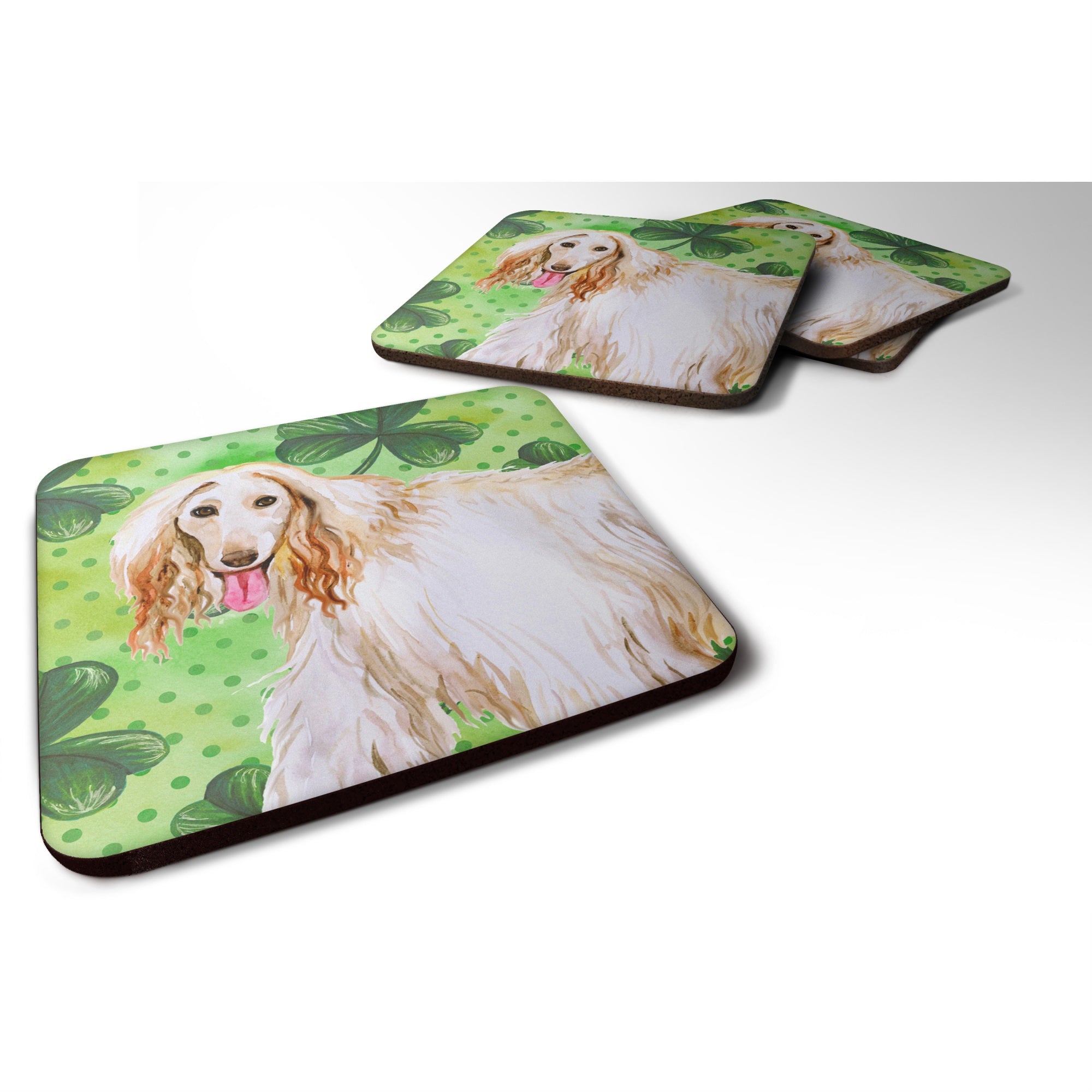 'Caroline'S Treasures Afghan Hound St Patrick'S Decorative Coasters, Multicolor''