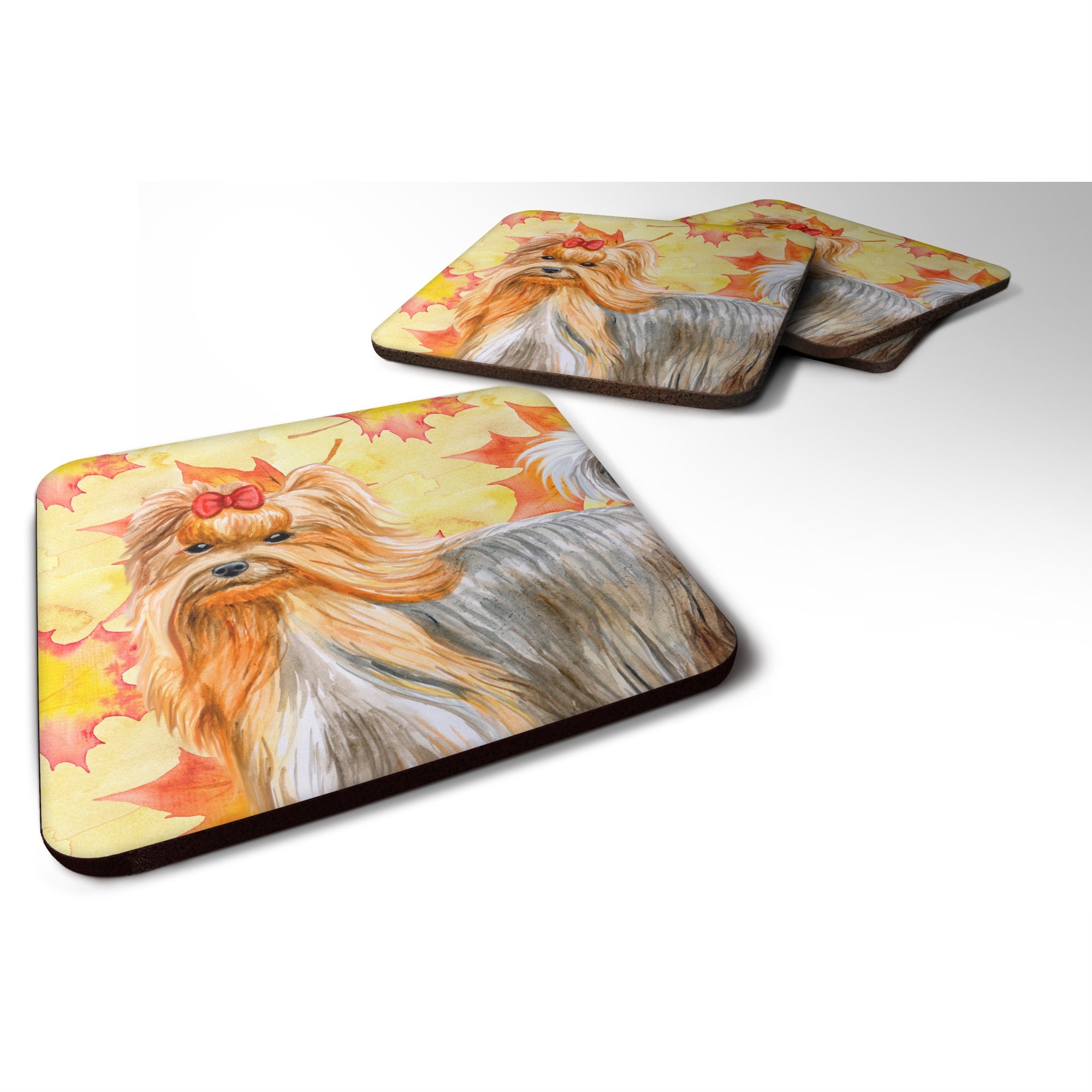 'Caroline'S Treasures Yorkshire Terrier Fall Decorative Coasters, Multicolor''