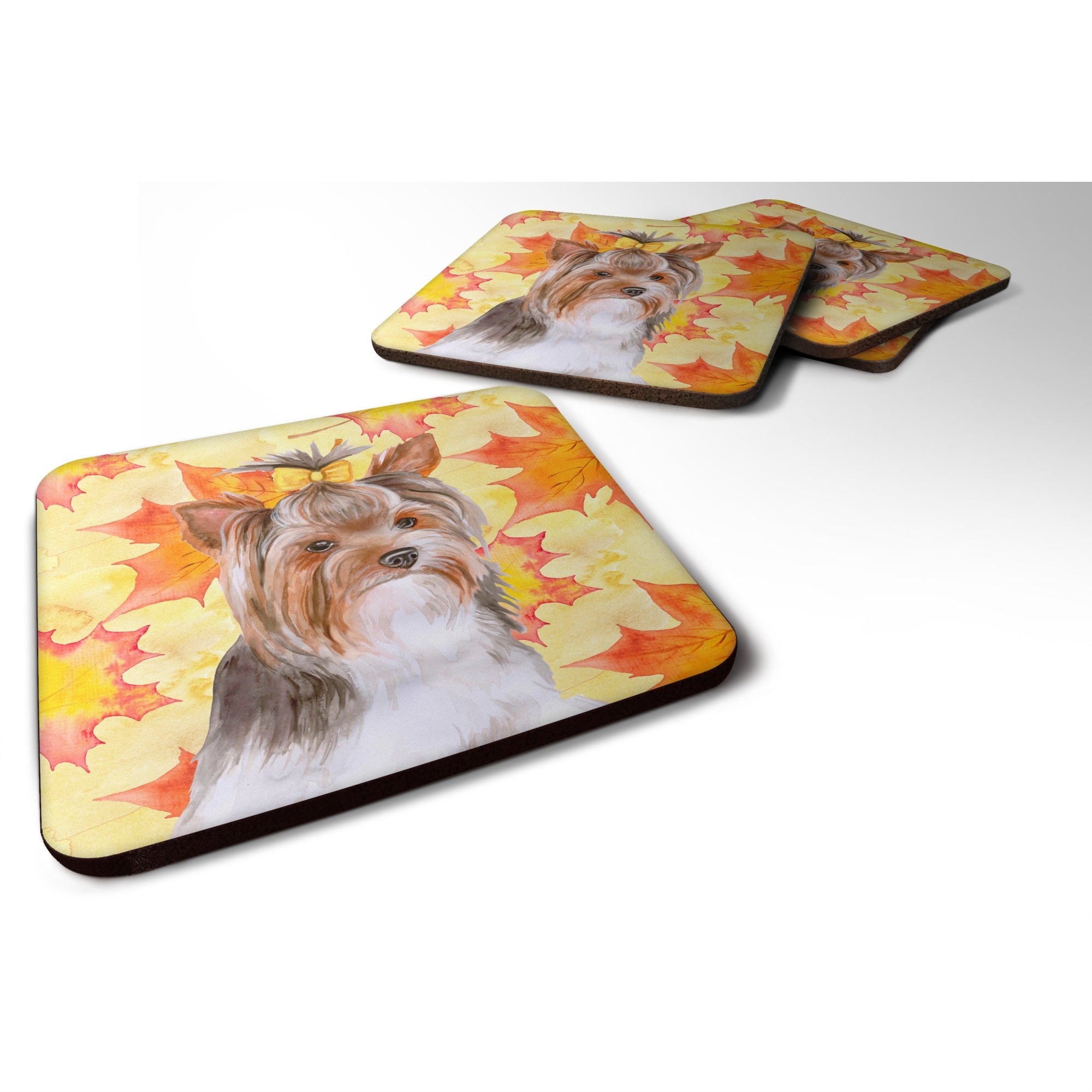 'Caroline'S Treasures Yorkshire Terrier #2 Fall Decorative Coasters, Multicolor''