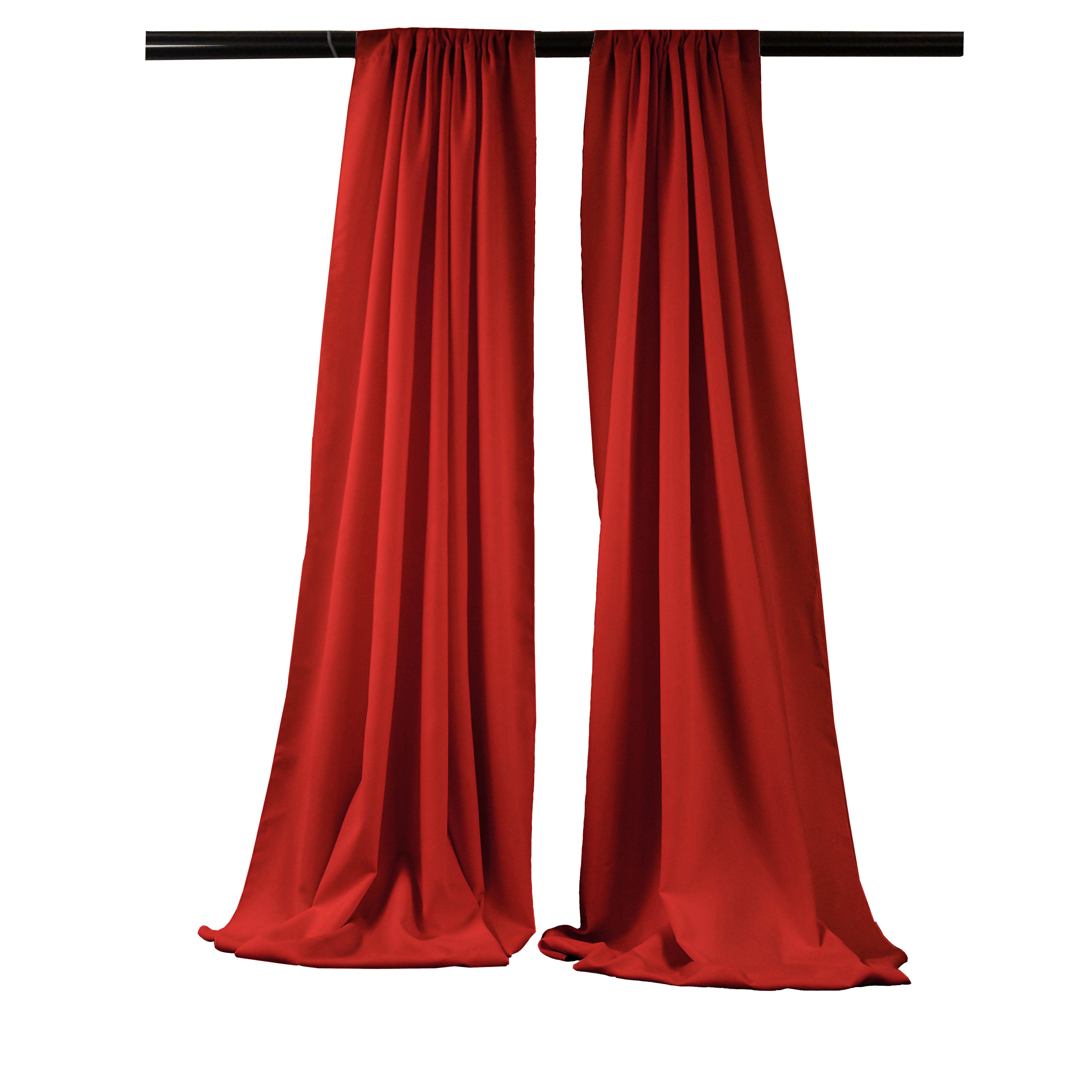 LA Linen Pack2 Polyester Poplin Backdrop Drape 96Inch Wide by 58Inch High, Red