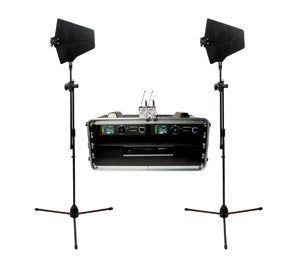 BENCHMARKDUALBP Touring Grade True Diversity Wireless Belt Pack Mic (2)System with Antenna Distribution System and Active Dire