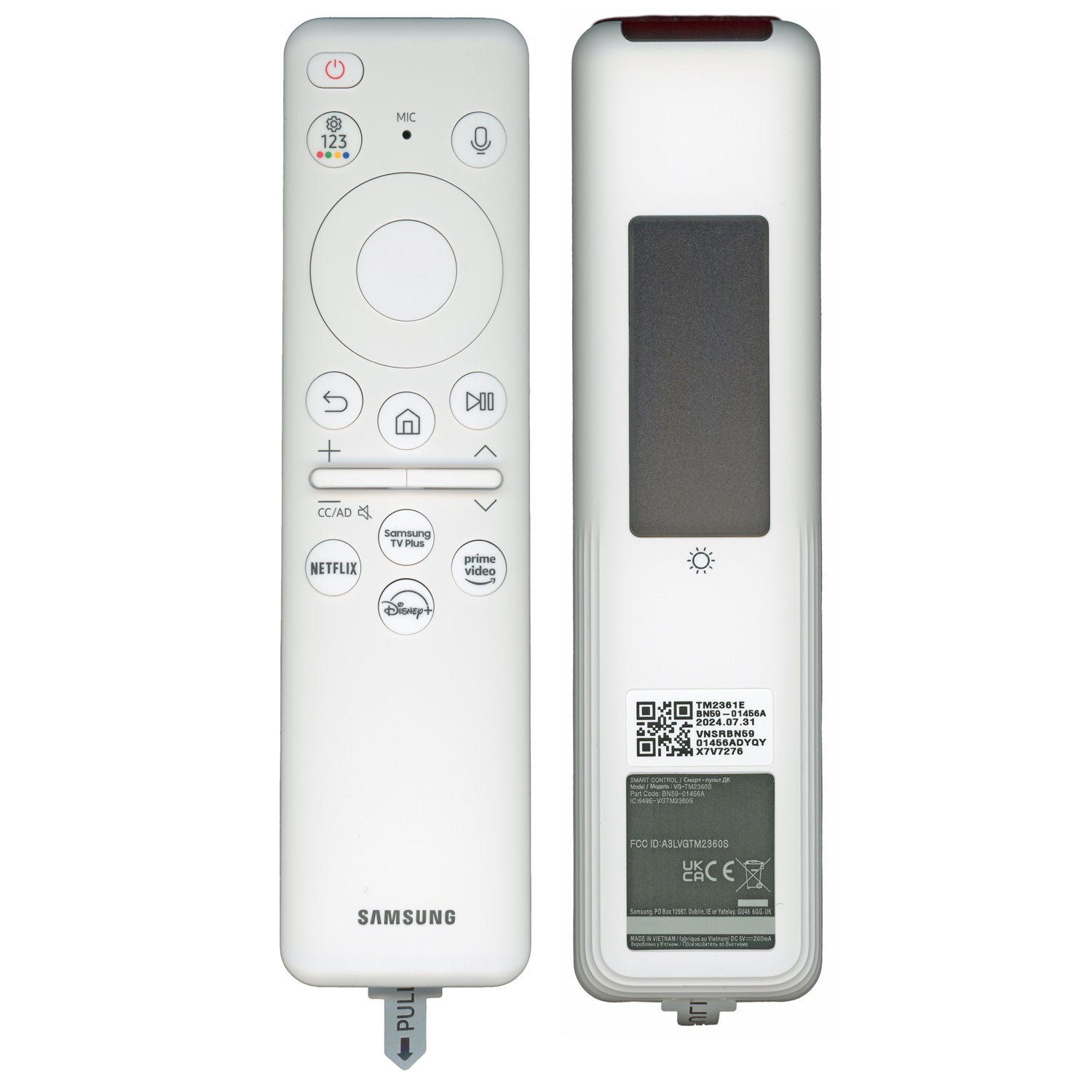 Samsung BN59-01456A / TM2361E SolarCell Smart Touch TV Remote Control | 2023 | The Frame | White - BN5901456A