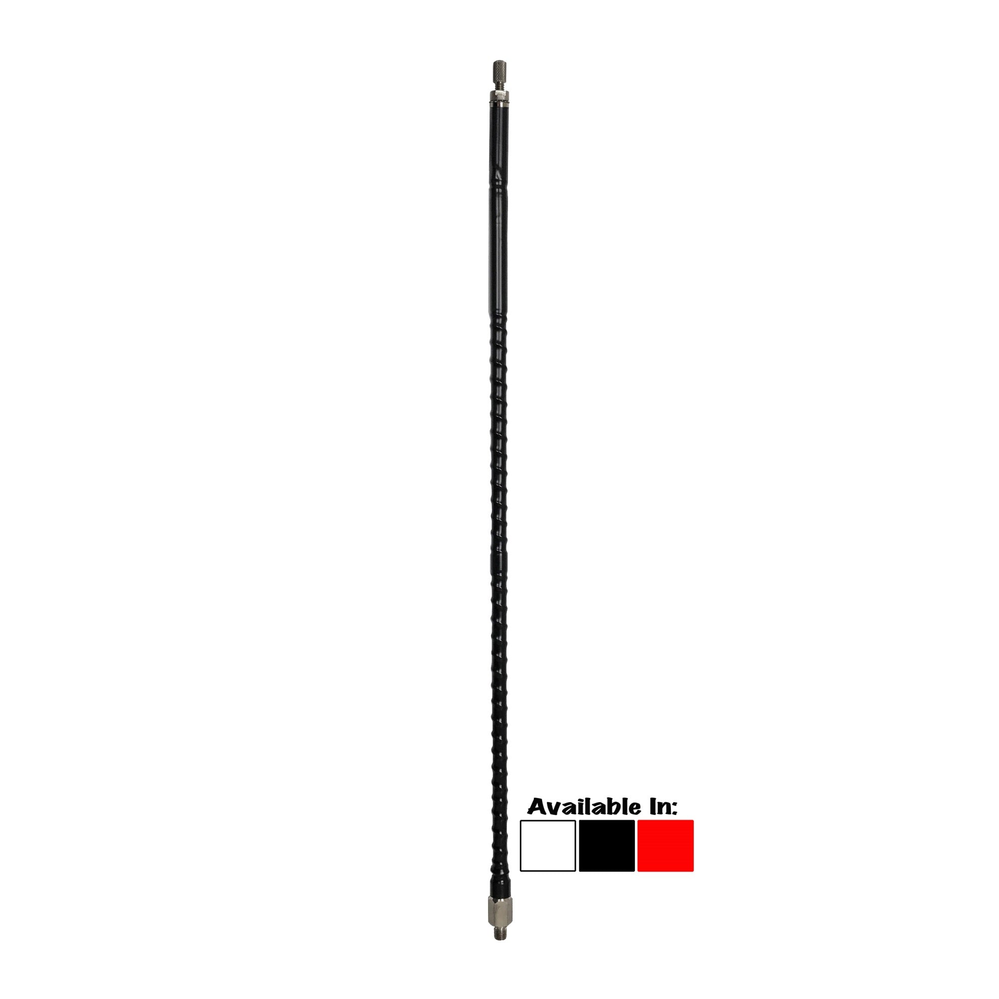 PROCOMM  BTF2W  WHITE  2.25 TALL TOP LOAD 1/4 WAVE HEAVY DUTY TUNEABLE TIP FIBERGLASS CB ANTENNA