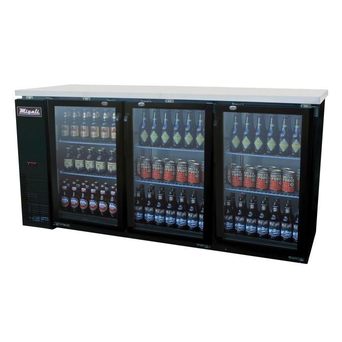 72 Wide Glass Door Refrigerator