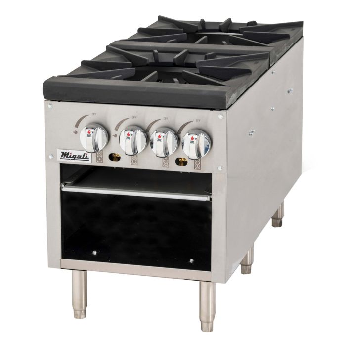2 Burner, 18 Wide, Stock Pot Stove