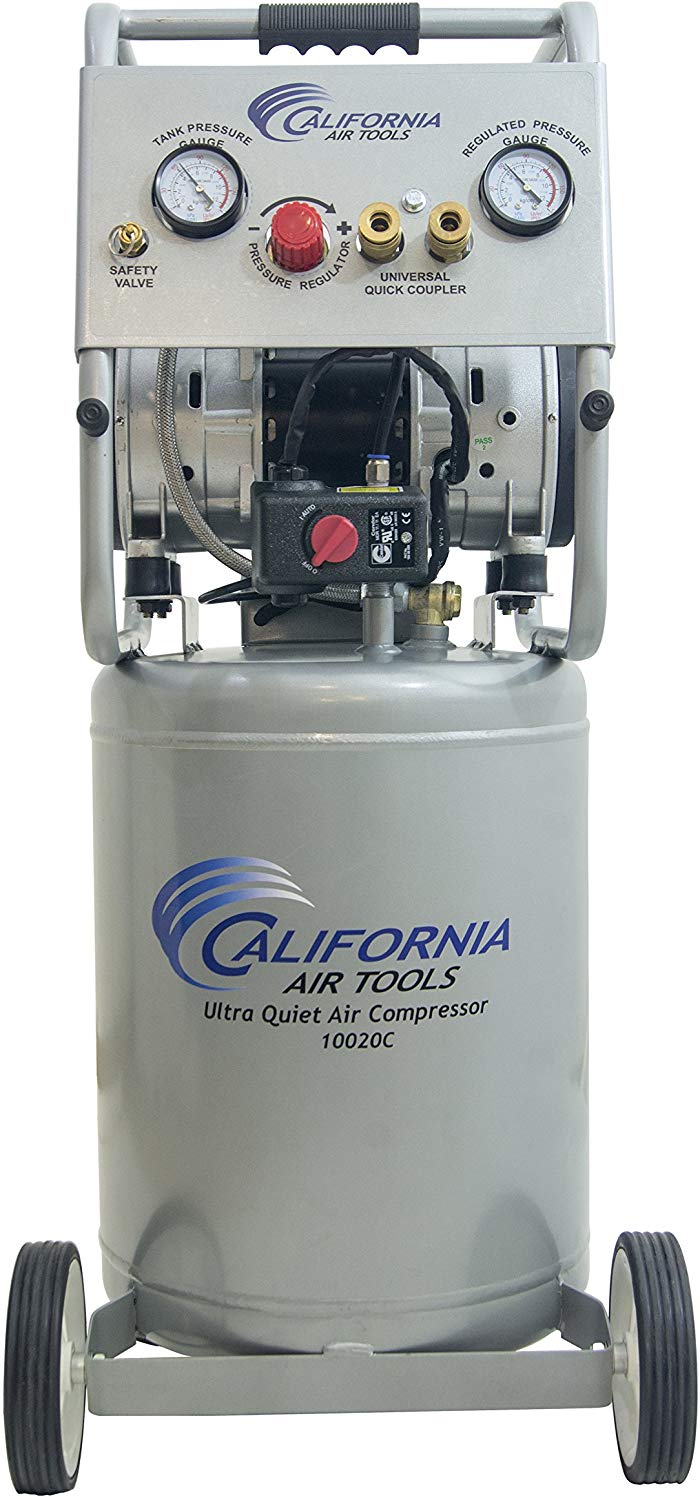 California Air Tools 10020C 22060 Ultra Quiet  & Oil Free  2.0 Hp, 10.0 Gal. Steel Tank Air Compressor ( 220V 60 Hz)