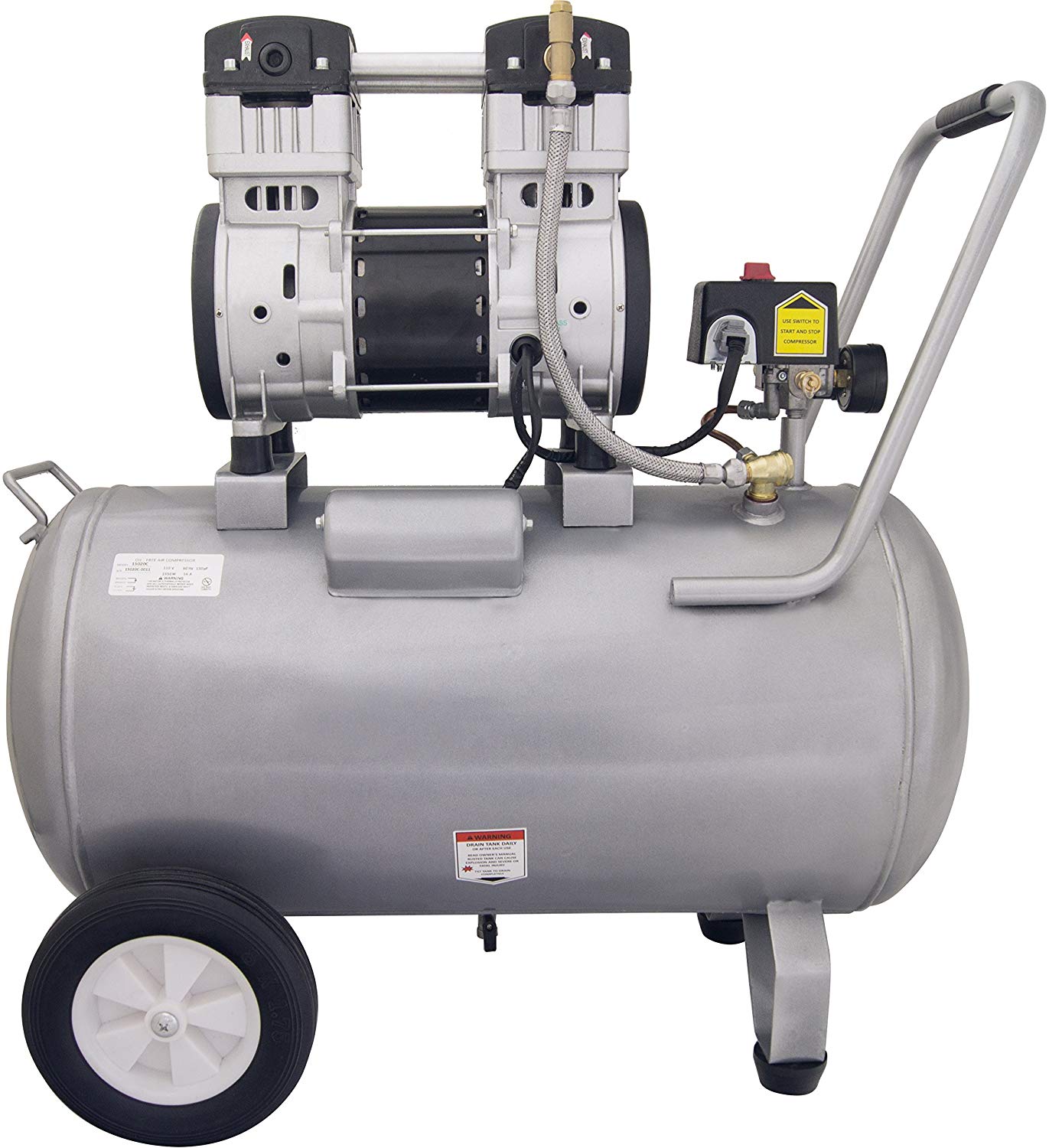California Air Tools 15020C 22060 Ultra Quiet  & Oil Free  2.0 Hp, 15.0 Gal. Steel Tank Air Compressor