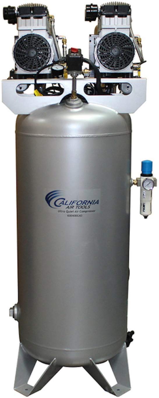 California Air Tools 60040Cad Ultra Quiet  & Oil Free  4.0 Hp, 60.0 Gal. Steel Tank Air Compressor Automatic Drain Valve