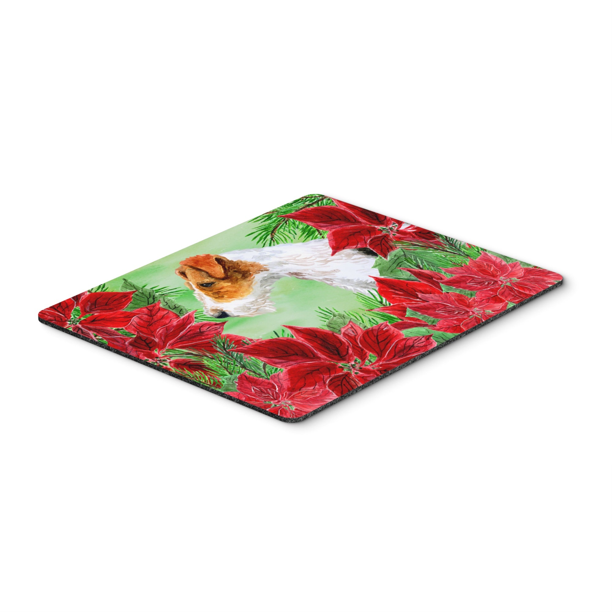  inchCarolines Treasures Fox Terrier Poinsettas Mouse Pad, Hot Pad or Trivet, 7.75 inch inch x 9.25 inch inch, Multicolor (CK1298MP) inch