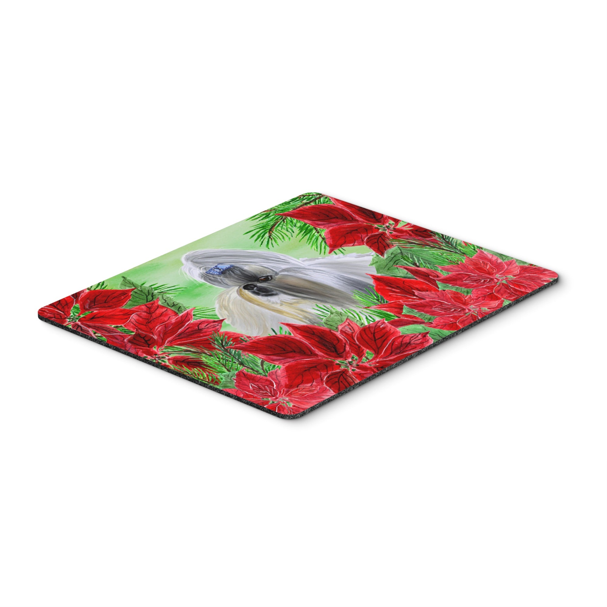  inchCarolines Treasures Shih Tzu Poinsettas Mouse Pad, Hot Pad or Trivet, 7.75 inch inch x 9.25 inch inch, Multicolor (CK1314MP) inch