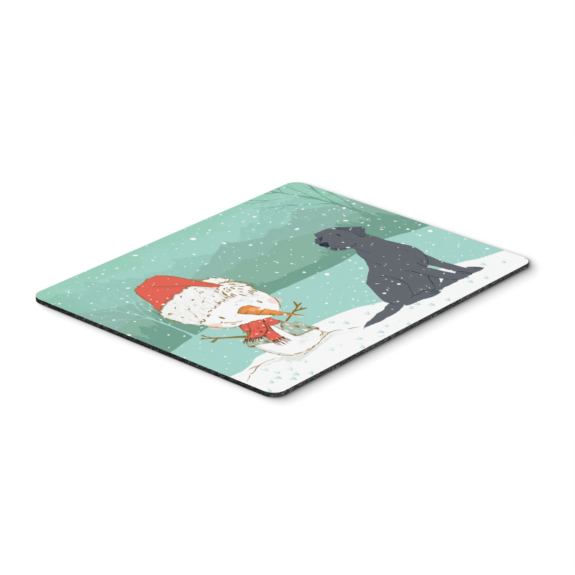 'Black Labrador Snowman Christmas Mouse Pad, Hot Pad Or Trivet''