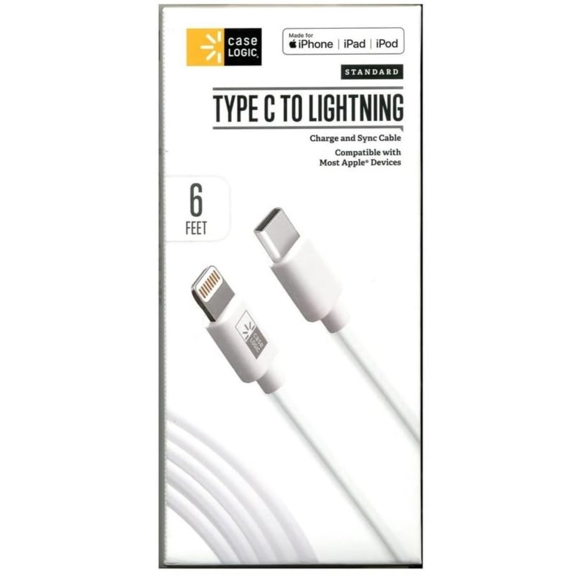 Type C USB to Lightning Cable for Charging and Sync 6-Foot length