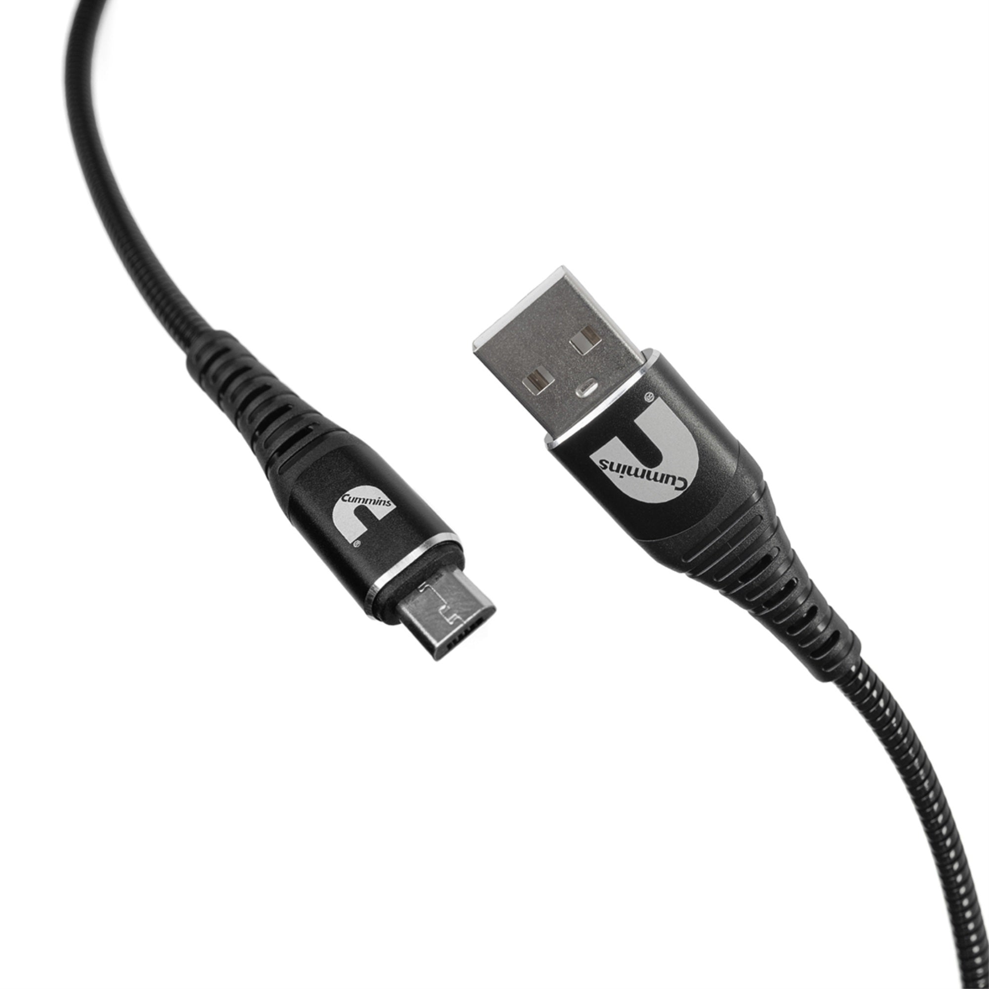 Cummins Long Micro Flex Steel Cable Charger Cord USBA to Micro Charging Cord 8ft CMN4715