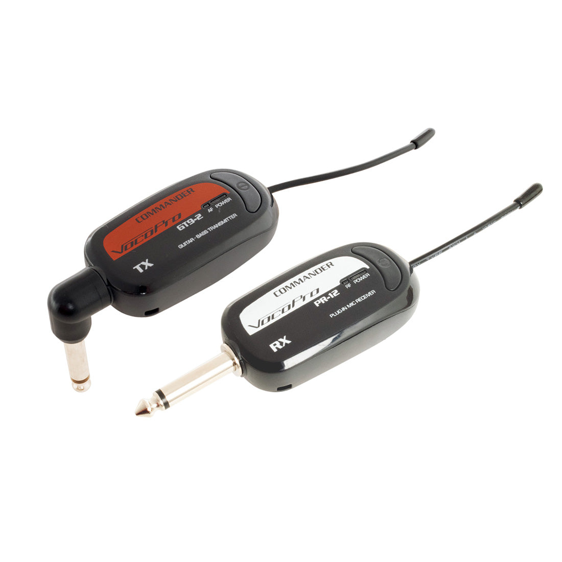 900 MHzwirelessplugin receiver and 90 Degree right angle TRS instrument plugintransmitter.