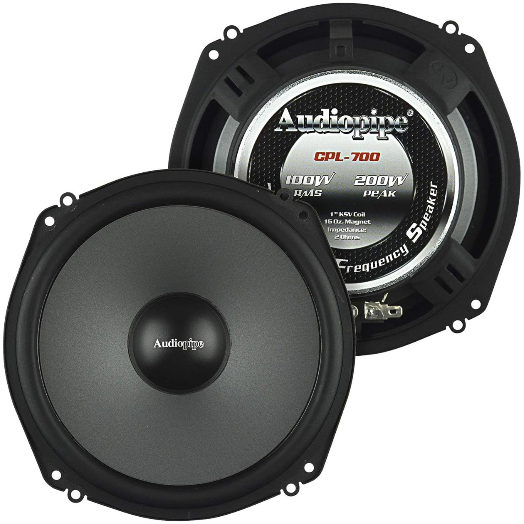 Audiopipe Shallow Mount 7 Low Mid Frequency Speaker (Pair)