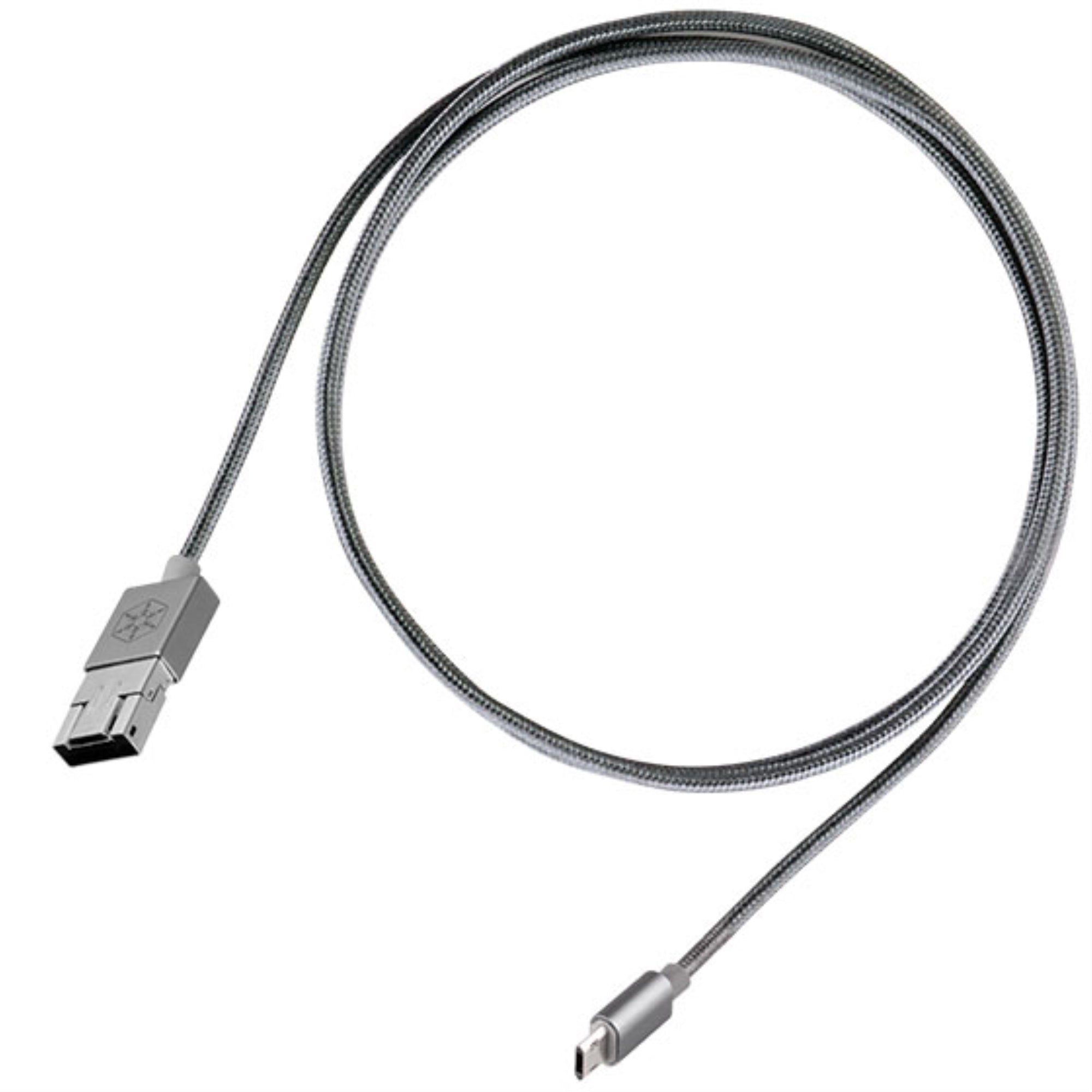 2 In 1 Micro Usb Combo Usb A To Micro B Cable 1 Meter(3.3Ft), Otg Function With Nylon Braided And Aluminum Shell, Gold