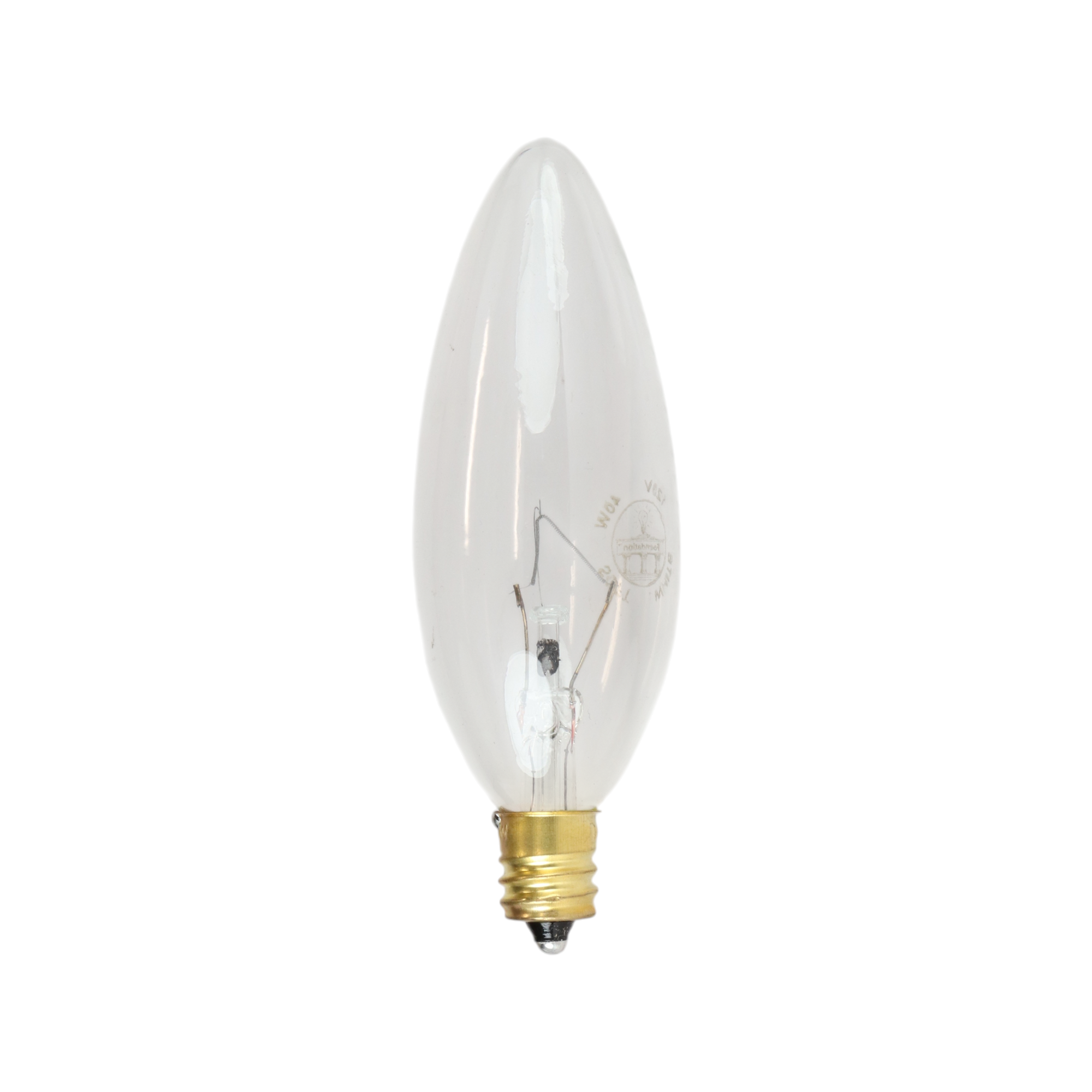 Anderic Foundation™ 40-Watt Incandescent Dimmable Light Bulb - 2700K Soft White, E12 Candelabra Base, Torpedo - 6-Pack
