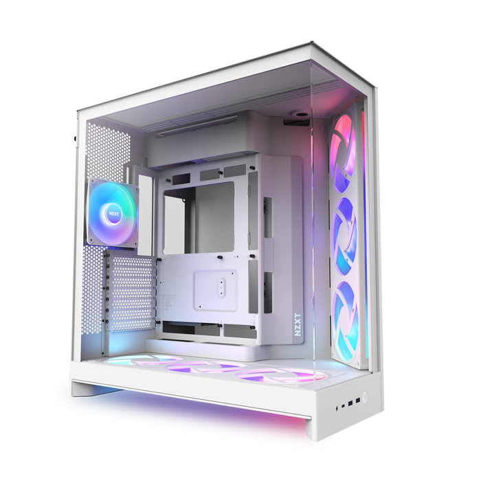 H9 Flow Rgb+ Mid Tower Clear Tg White