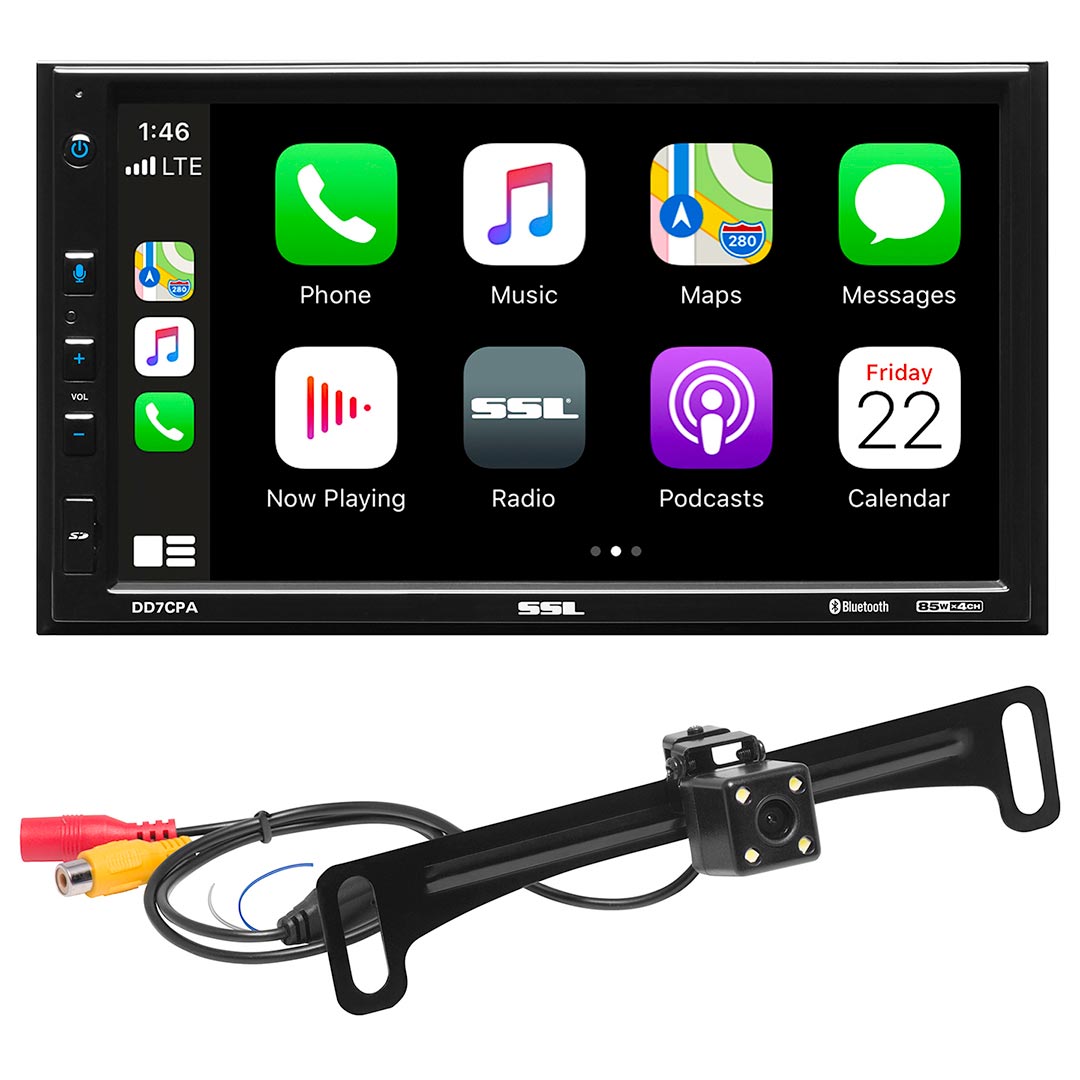 Sound Storm Double Din 7'' Touchscreen Am/Fm/Bluetooth/Carplay With Backup Camera