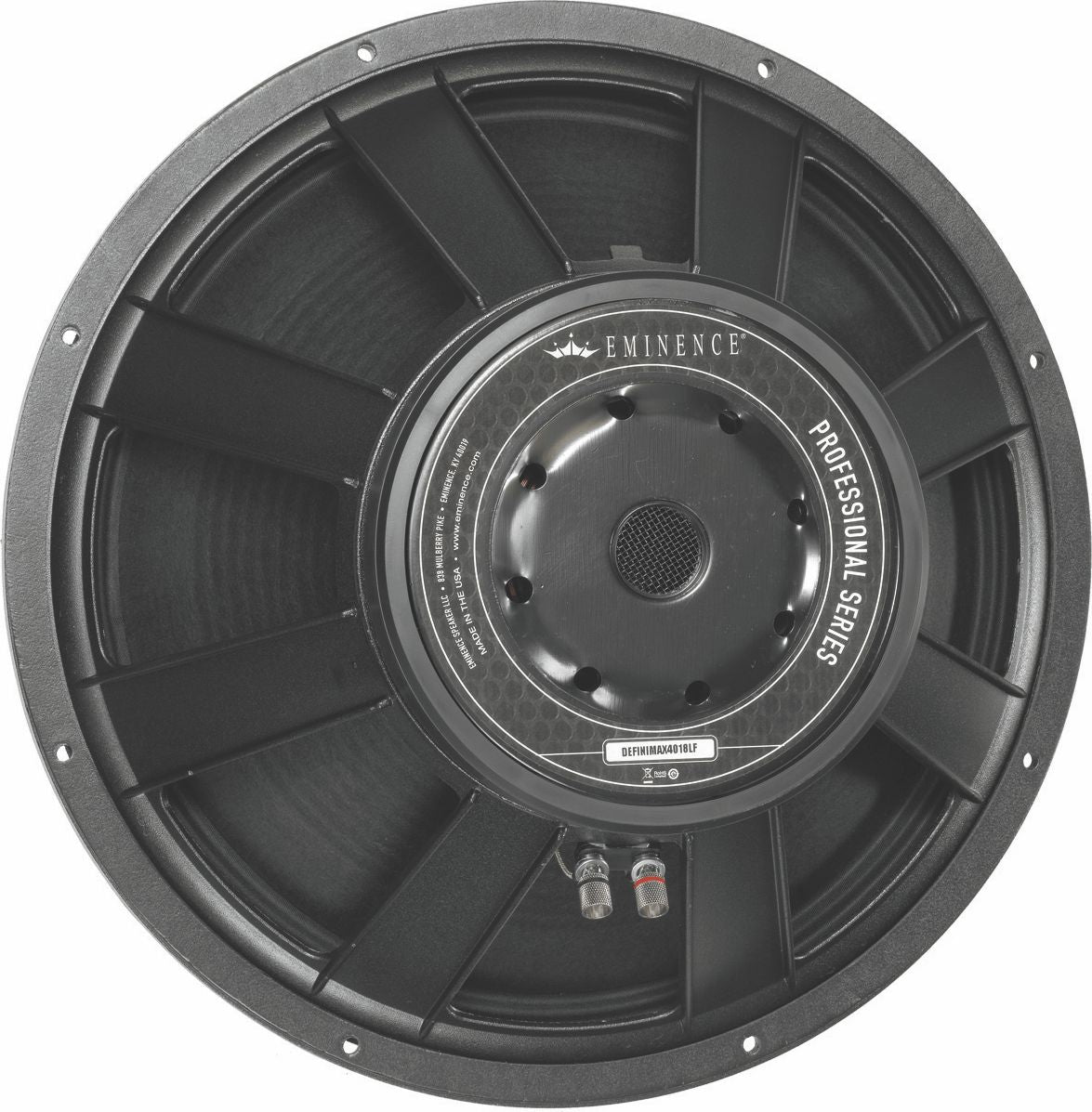 18in Pro Woofer, 1600W Max, 8 ohms w/Copper voice coil & Acrylic Wetlook Paper Cone