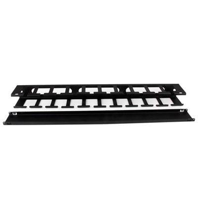 1U Horizontal Finger Duct Rack Cable Management Panel With Cover - Server Rack C